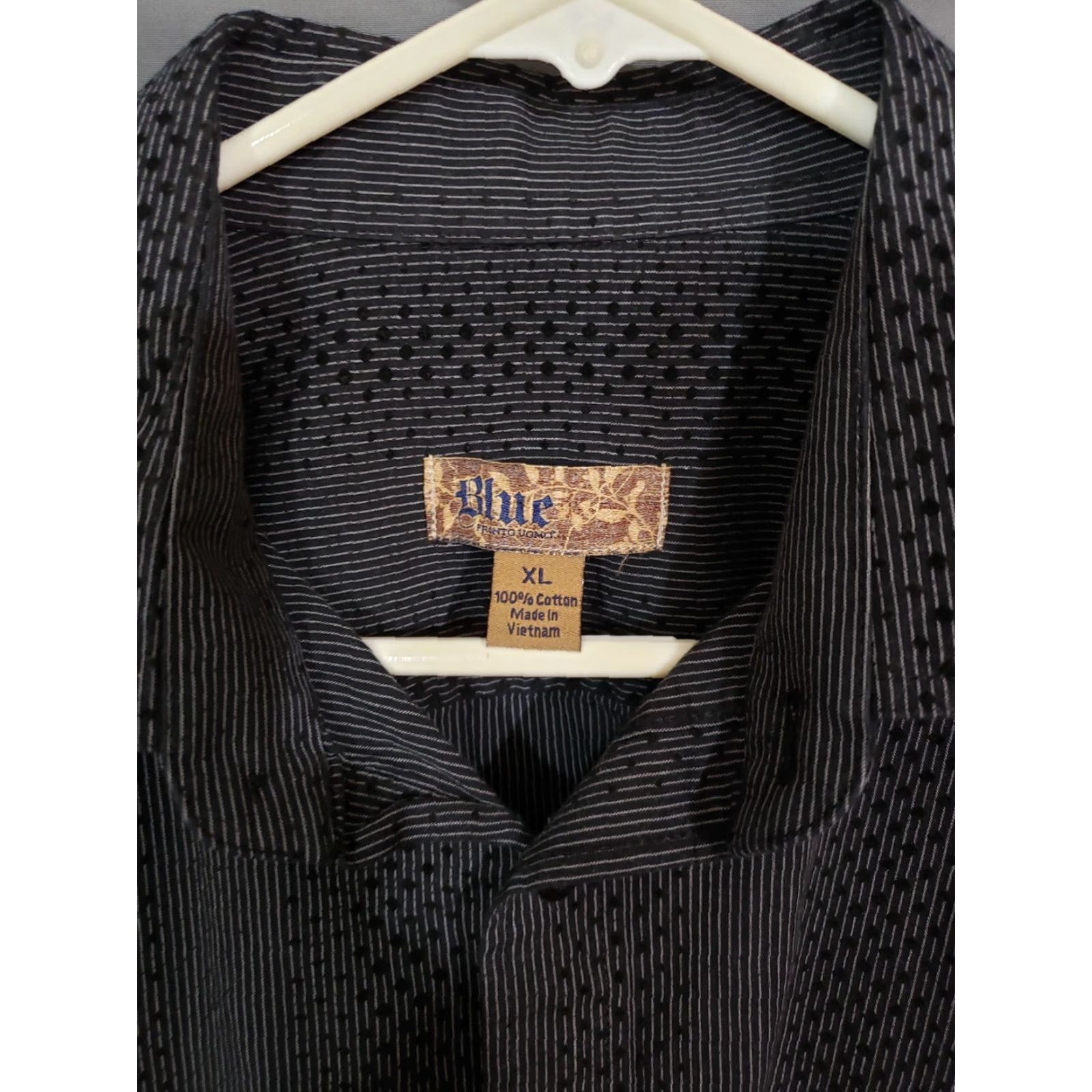 Vintage **Blue Brand Shirt XL Dark Diamonds Fashionable Regular Fit Cotton** User: **Dark Blue Brand Shirt XL Fashionable Regular Fit Cotton** Size XL / US 12-14 / IT 48-50 - 4 Thumbnail