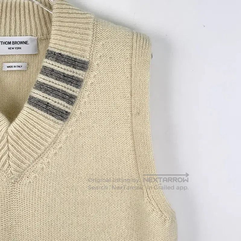 Thom Browne Thom Browne Beige Wool Sleeveless Sweater . Size US M / EU 48-50 / 2 - 3 Thumbnail