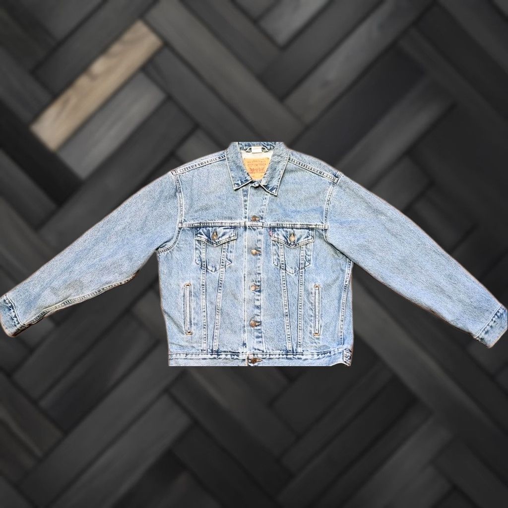 Levi's VINTAGE Levi's 70507-0389 Denim Jean Trucker Jacket Mens M Medium Blue USA MADE 90s Retro Classic Grunge Rock Punk Hipster 70507-0389 Mens Jacket Size US 31 - 1 Thumbnail