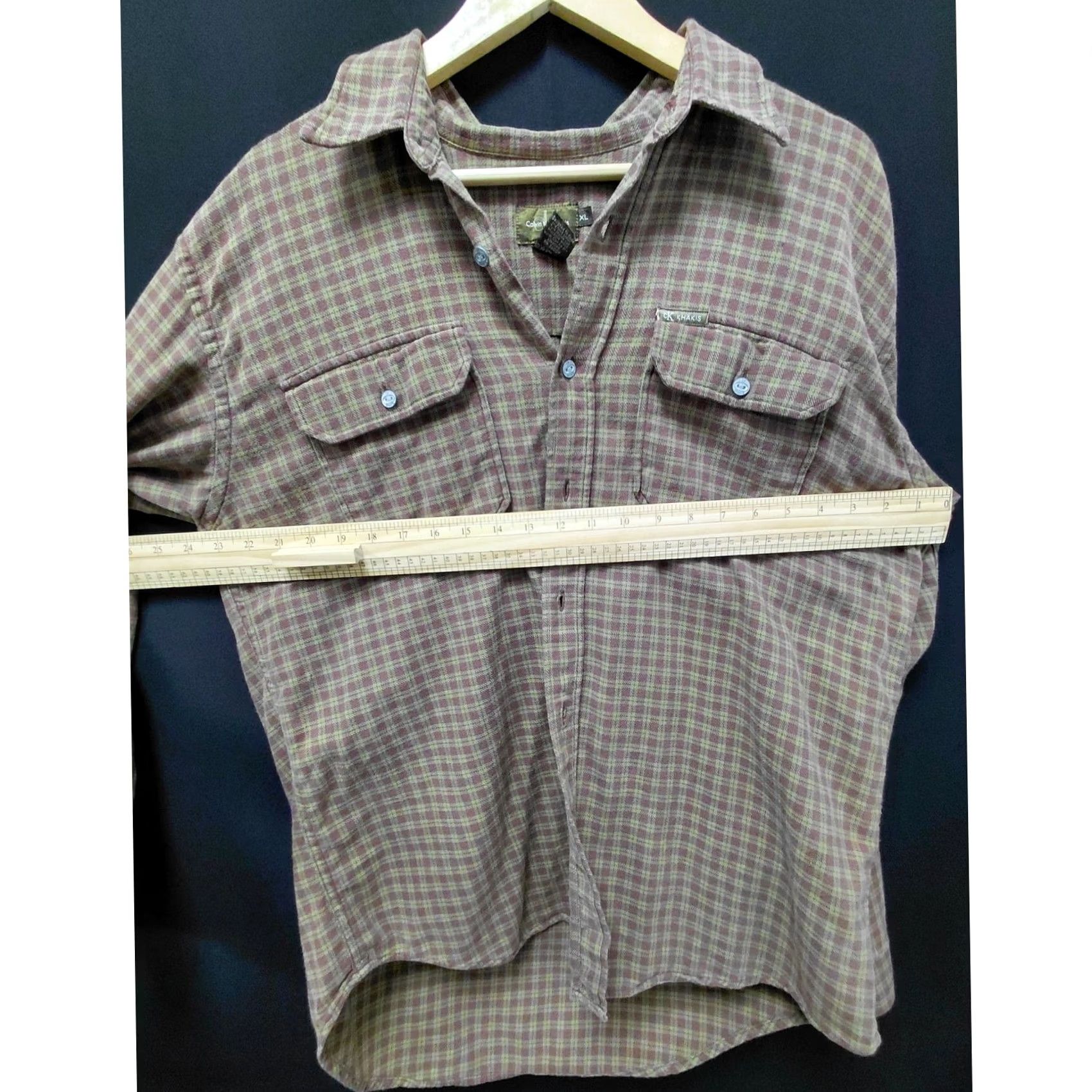 Calvin Klein Calvin Klein Khakis Shirt Brown Plaid Cotton Long Sleeve Collared Size XL Mens Size US XL / EU 56 / 4 - 8 Thumbnail