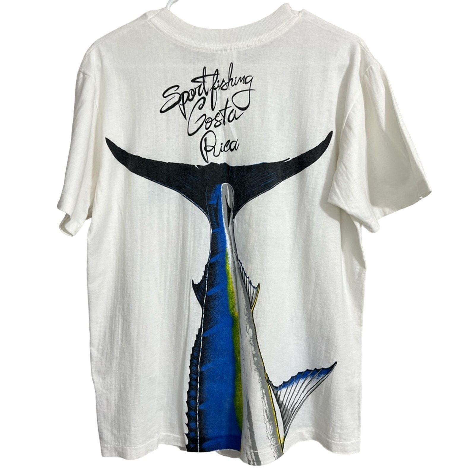 Vintage Vtg 90s COSTA RICA AOP Single Stitch MARLIN FISHING TEE RARE Size US M / EU 48-50 / 2 - 2 Thumbnail