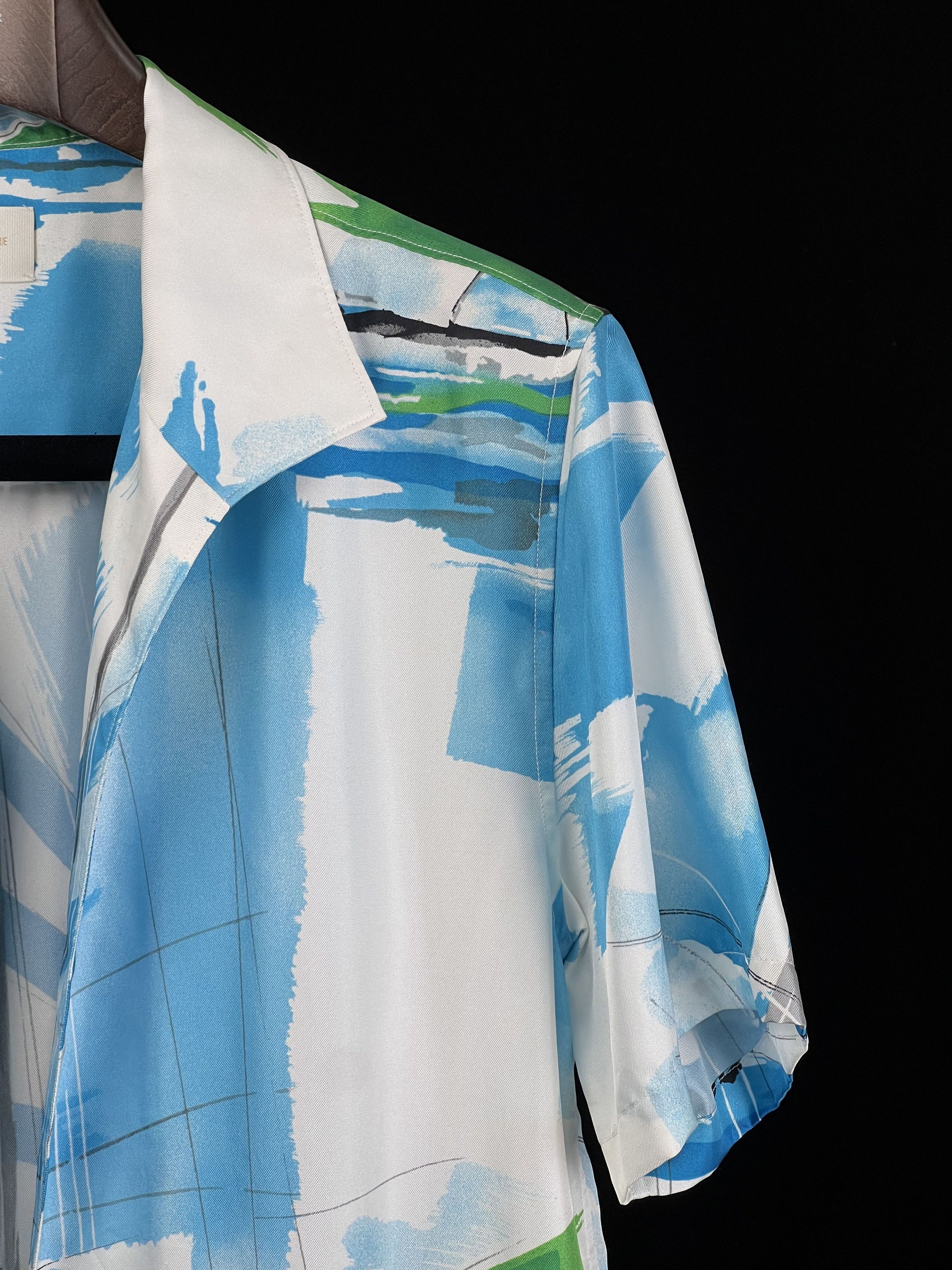 Brand New Silk Cabana Shirt Regatta Sample Novelty Pattern