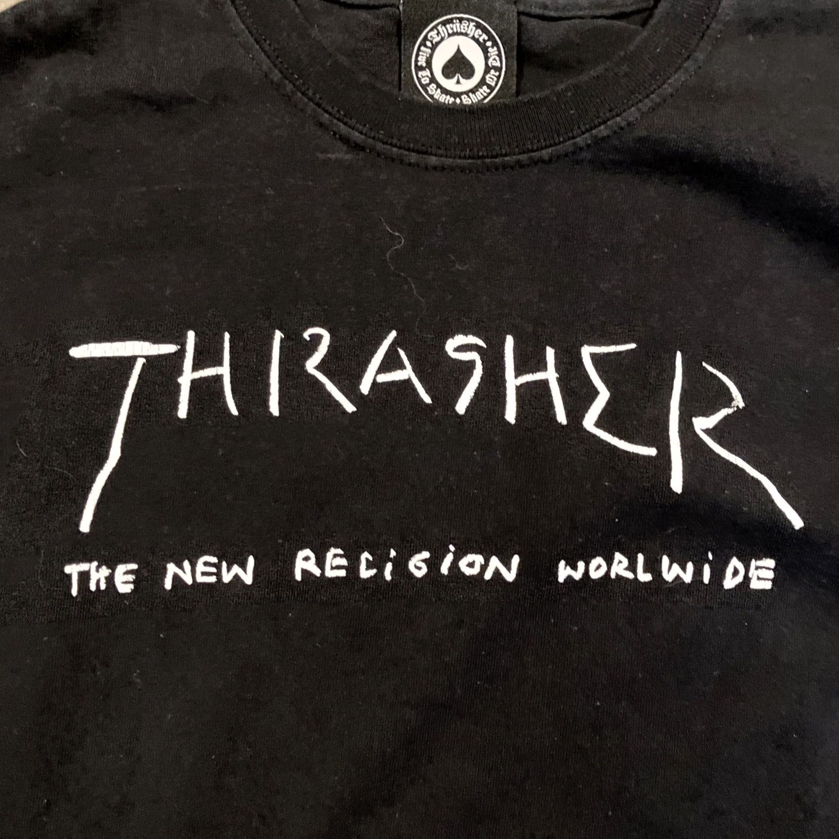 Thrasher VINTAGE Thrasher Graphic T Shirt Men’s Small Black Cotton Crew Neck Short Sleeve Logo Retro Skate Worldwide The New Religion 90s Theme Mens Size US S / EU 44-46 / 1 - 2 Thumbnail