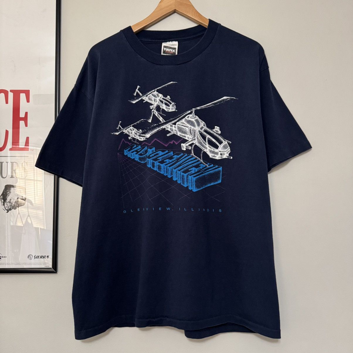Vintage VINTAGE 90s NAS GLENVIEW APACHE HELICOPTER BLUEPRINT SHIRT Size US XL / EU 56 / 4 - 1 Thumbnail