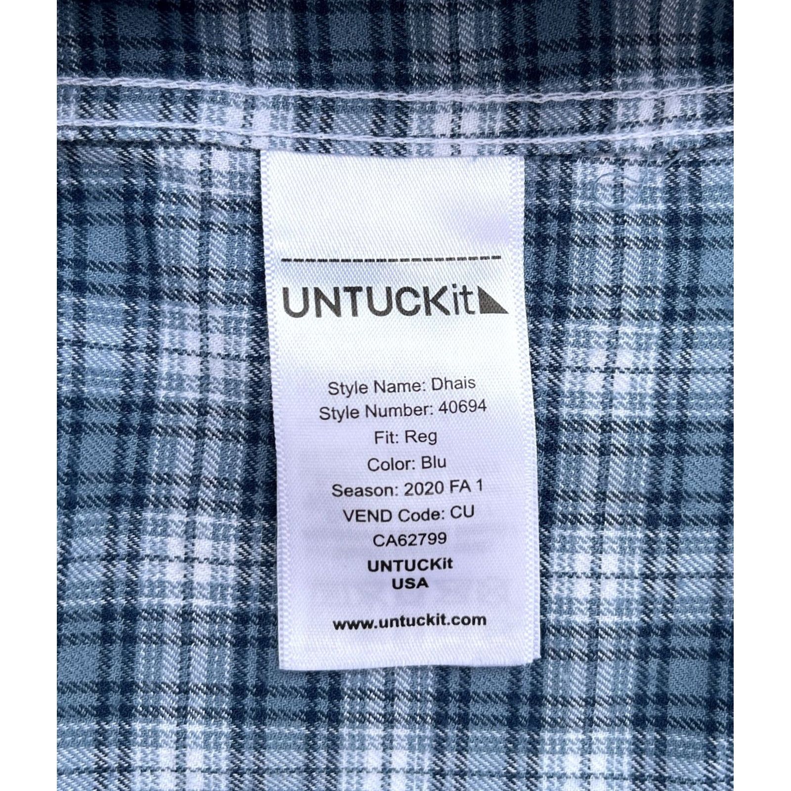 UNTUCKit UNTUCKit Dhais Button-Up Shirt Regular Fit 3XL Blue Plaid Long Sleeve Collared Shirt Mens Size US XXL / EU 58 / 5 - 6 Thumbnail