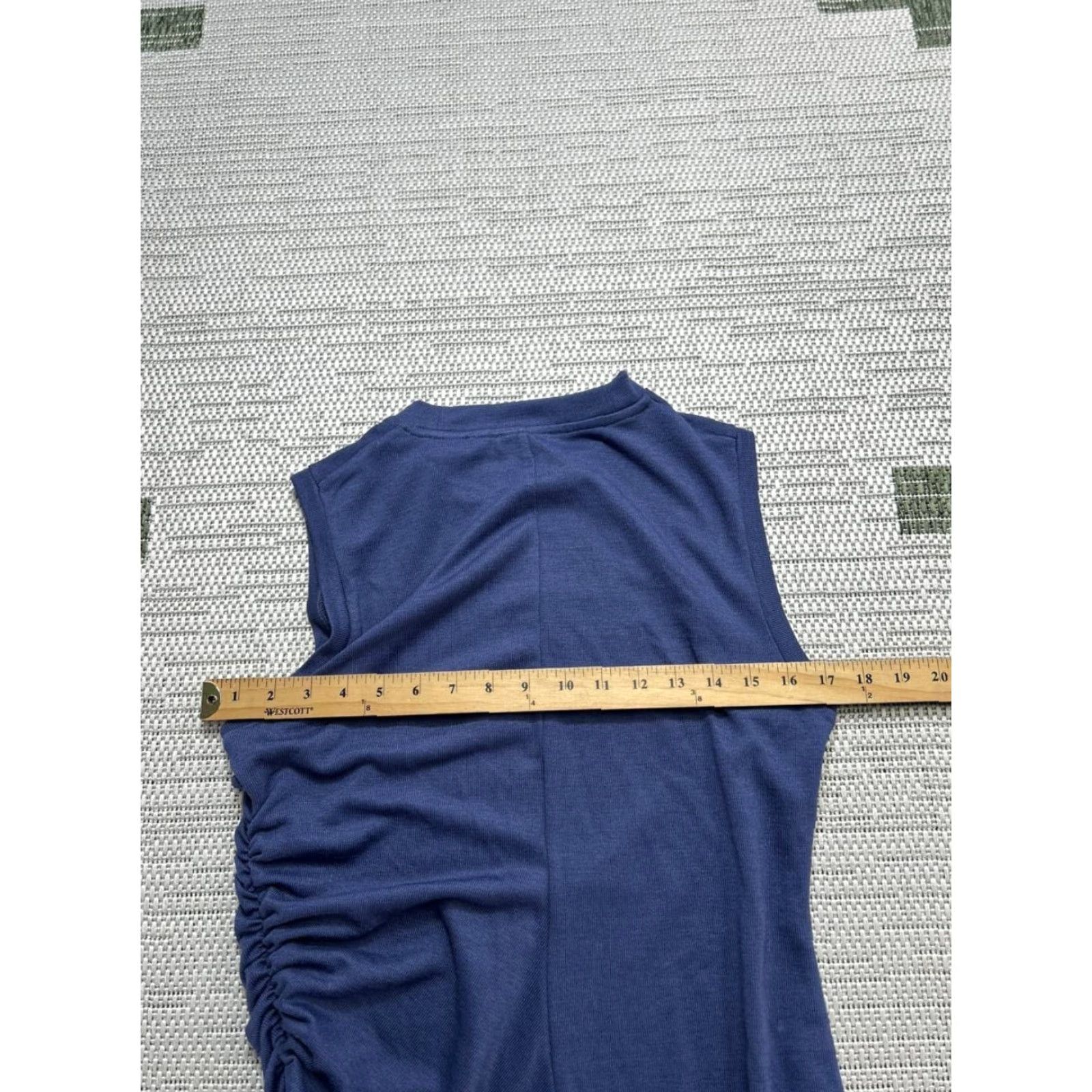 Vince Vince Dress Womens Medium Blue Bodycon Midi Wrap Sleeveless Crew Neck Casual Party/Cocktail Stretch 90s? Size M / US 6-8 / IT 42-44 - 7 Thumbnail