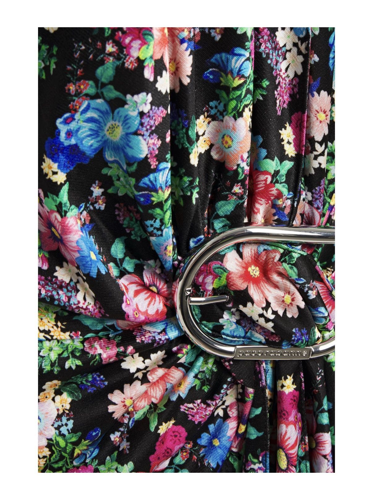 Paco Rabanne Paco Rabbane Gathered Floral Print Stretch Jersey Midi Dress Size M / US 6-8 / IT 42-44 - 4 Thumbnail