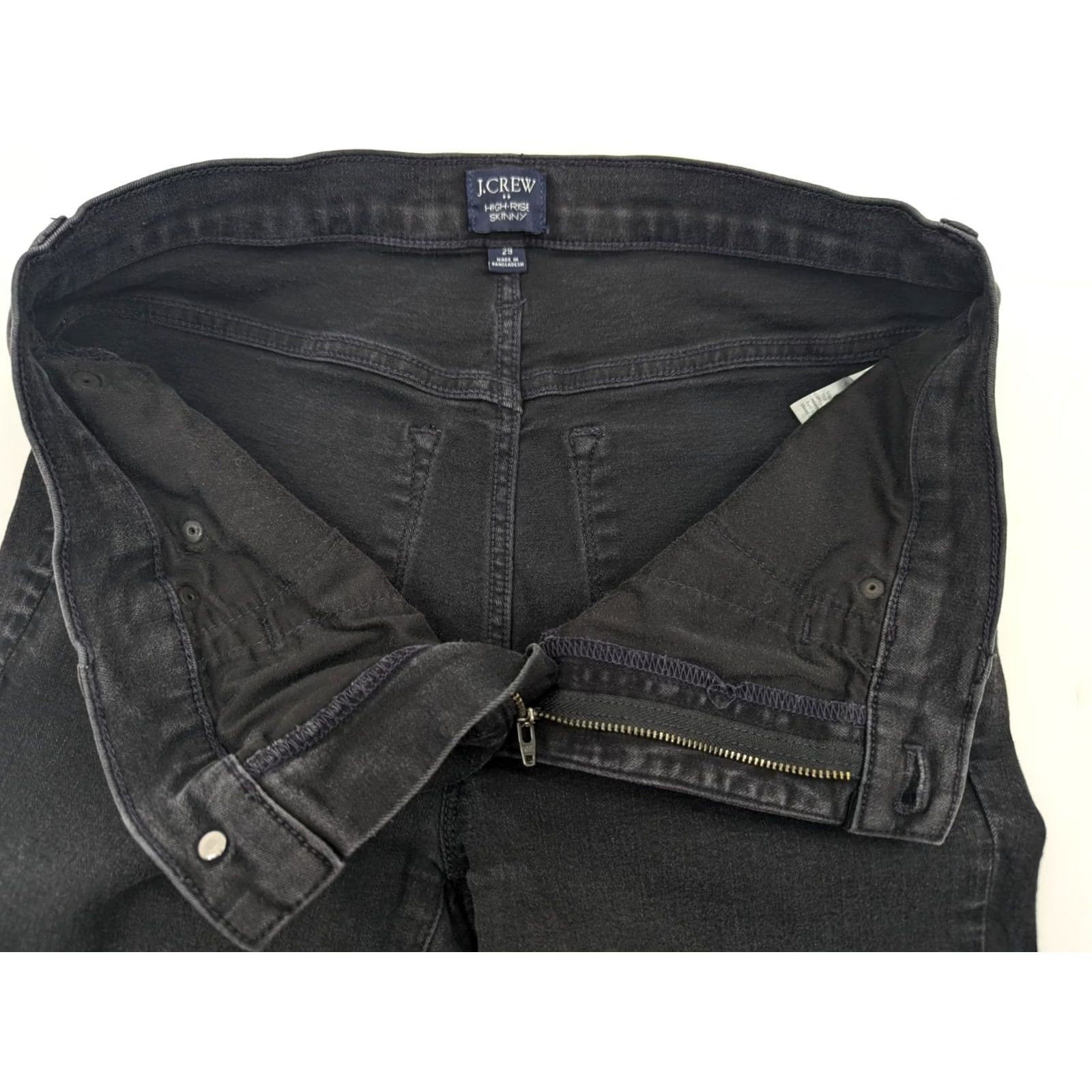 J.Crew J.CREW High Rise Skinny Jeans Women 30 Washed Black AG727 Stretch Denim 5-Pocket Regular Rise Slim Fit Vintage: No Ladies Womens Size 30" / US 8 / IT 44 - 7 Thumbnail