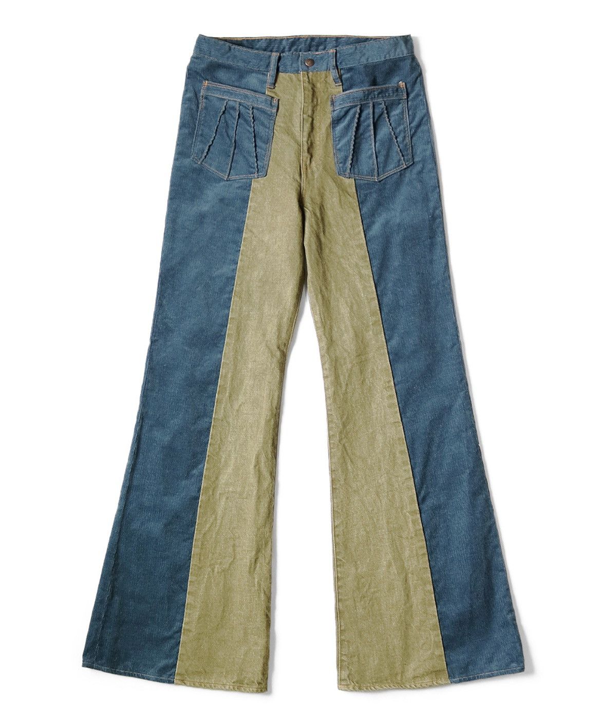 Kapital Kapital corduroy × denim 2TONE gypsy flare pants 32inch Size US 32 / EU 48 - 1 Thumbnail