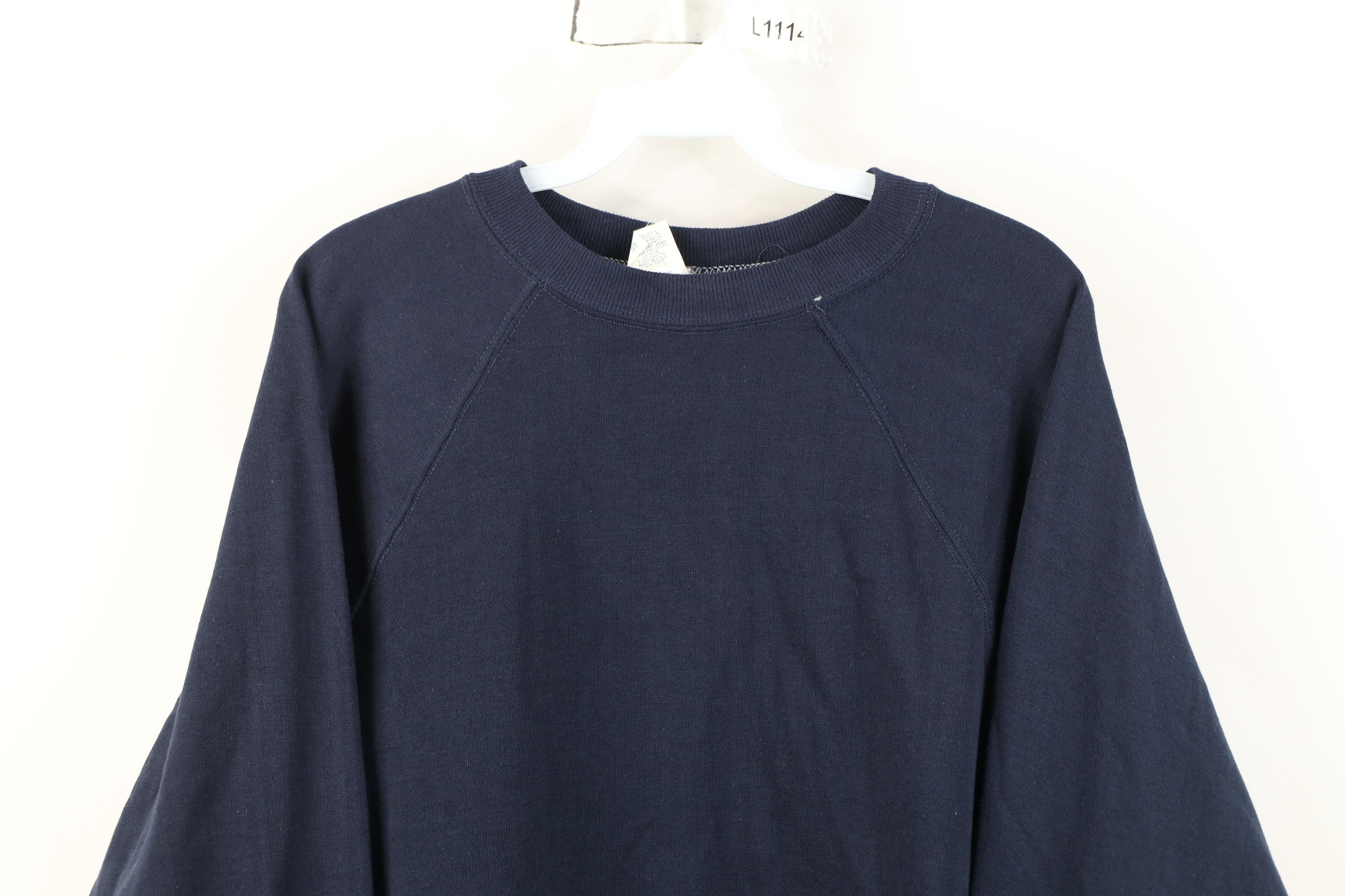 Vintage Vintage 70s Streetwear Crewneck Sweatshirt Navy Blue USA Size US L / EU 52-54 / 3 - 2 Thumbnail