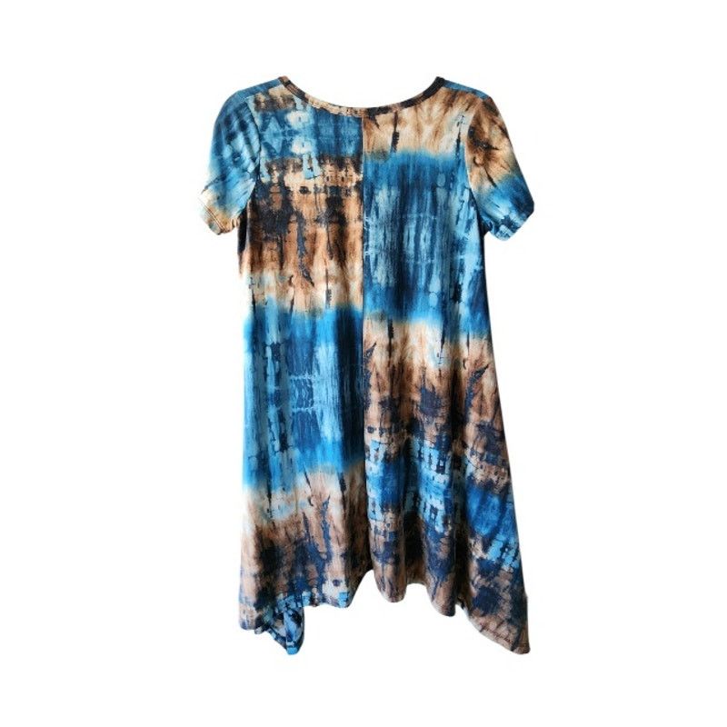 Wanderlust Wanderlust LA Size Medium Graphic Print Dress - Brown & Blue Size M / US 6-8 / IT 42-44 - 3 Thumbnail