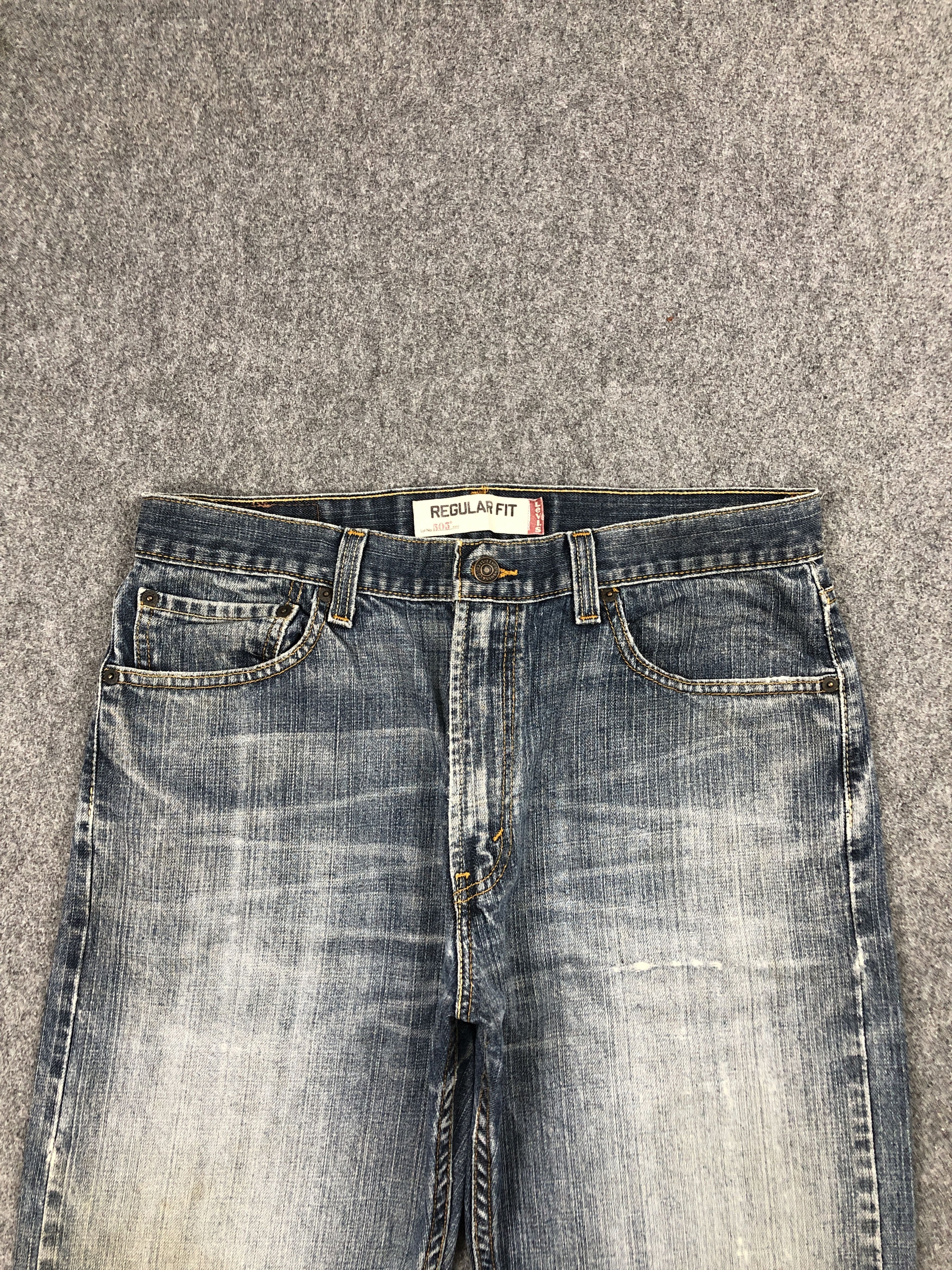 Levi's Vintage Levis 505 Patches Work Distressed Jeans DP2453 Size US 33 - 2 Thumbnail