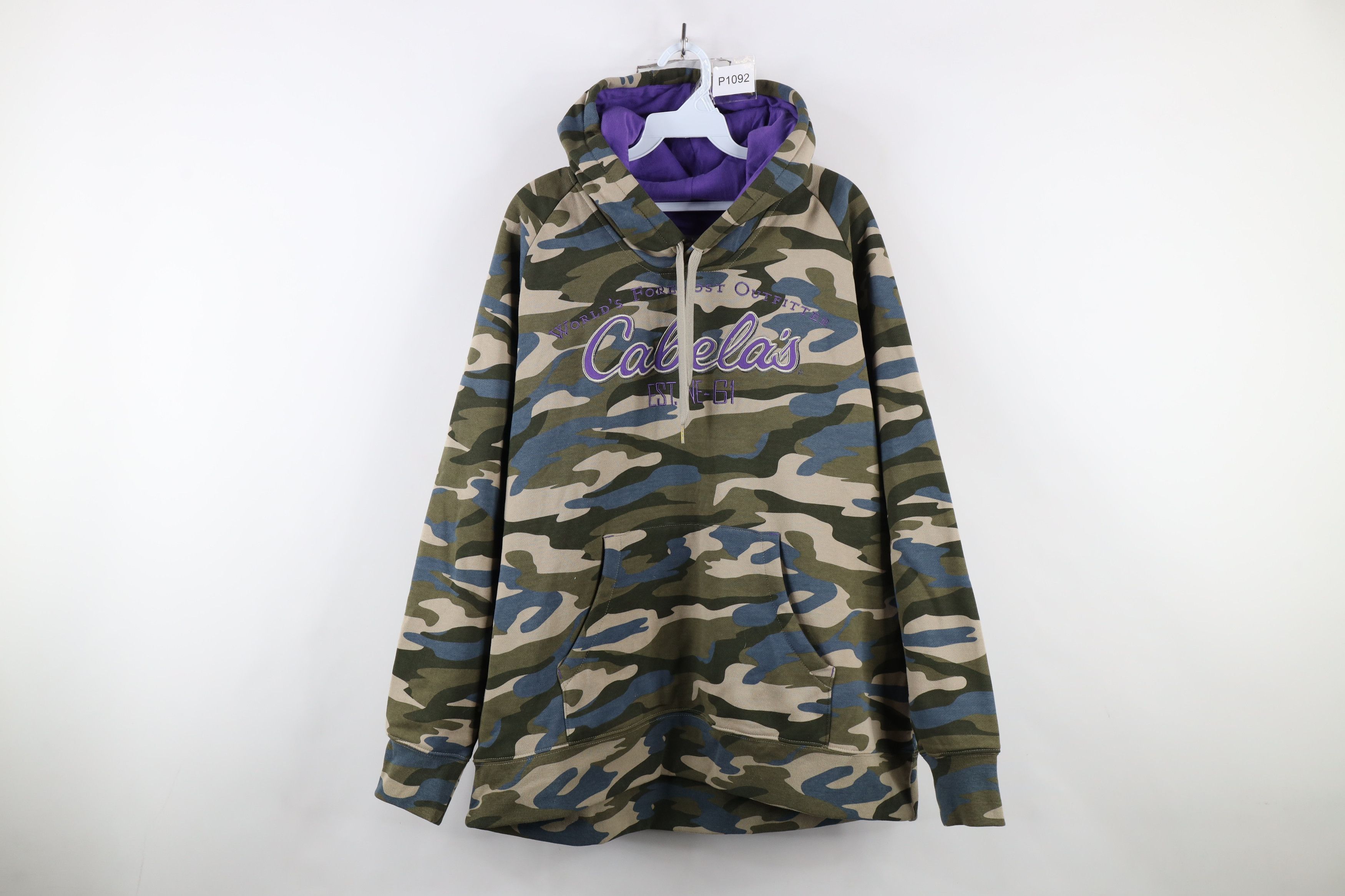 Cabelas × Vintage Vintage Y2K Cabelas Script Camouflage Hoodie Sweatshirt Size XXL / US 16-18 / IT 52-54 - 1 Thumbnail