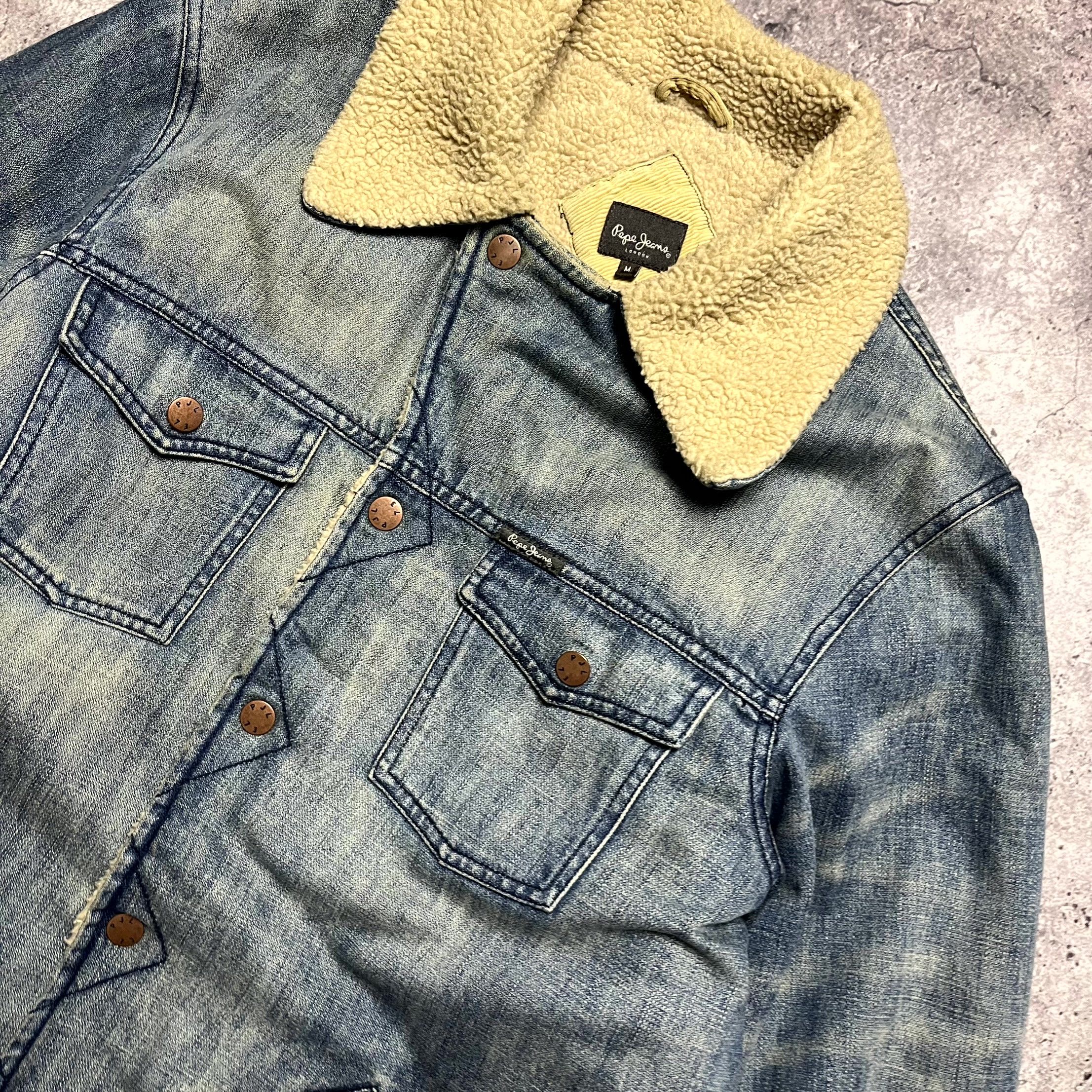 Pepe Jeans Pepe Jeans Sherpa Denim Washed Blue Trucker Jacket Size M Size US M / EU 48-50 / 2 - 11 Thumbnail