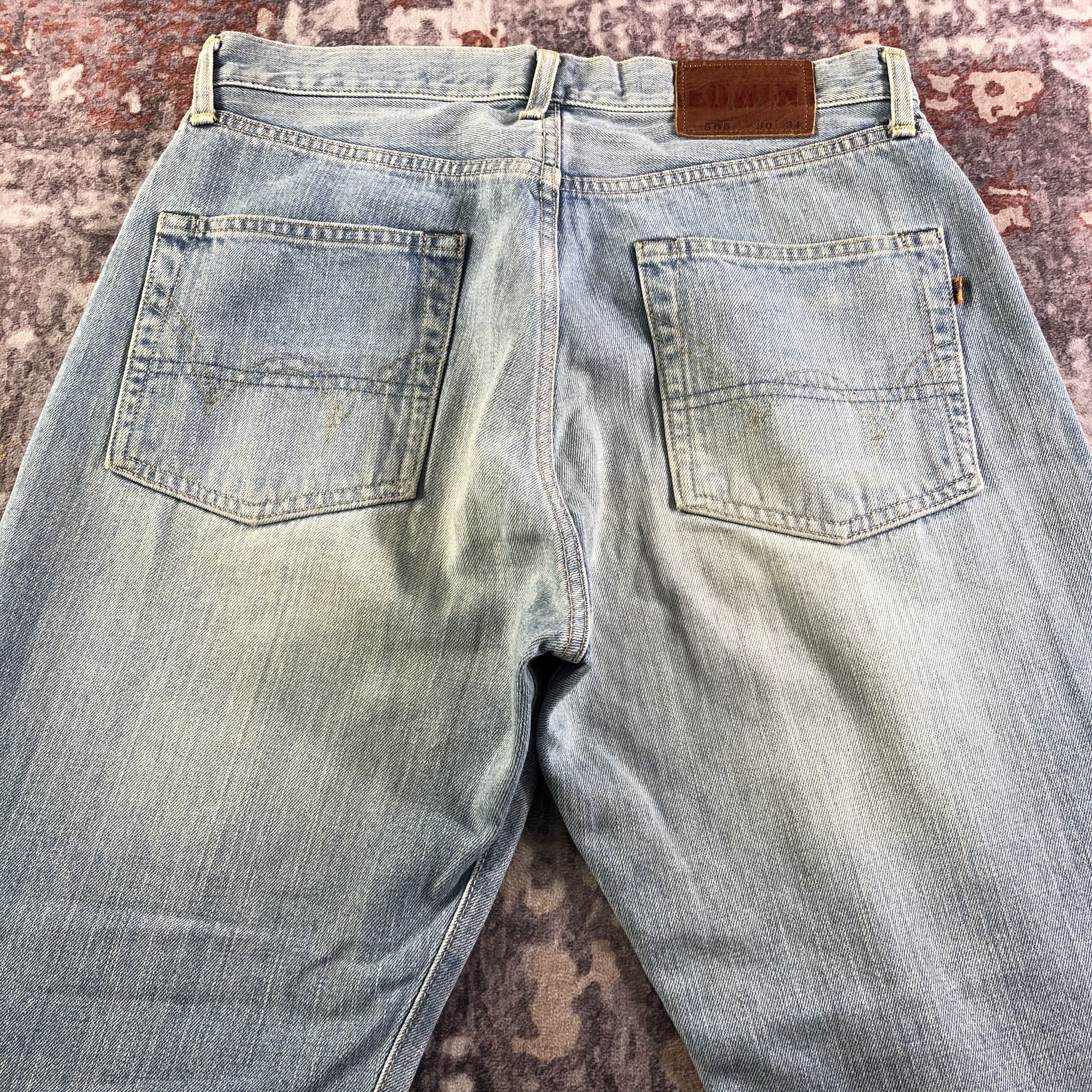 Edwin Vintage Light Wash Edwin 505 Selvedge Jeans-JM3687 Size US 33 - 5 Thumbnail