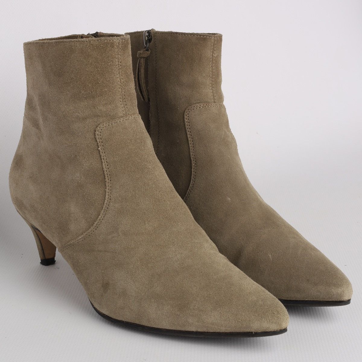 Isabel Marant Isabel Marant Suede Beige Olive Heel Shoes Boots Deone Ankle Size US 7 / IT 37 - 4 Thumbnail