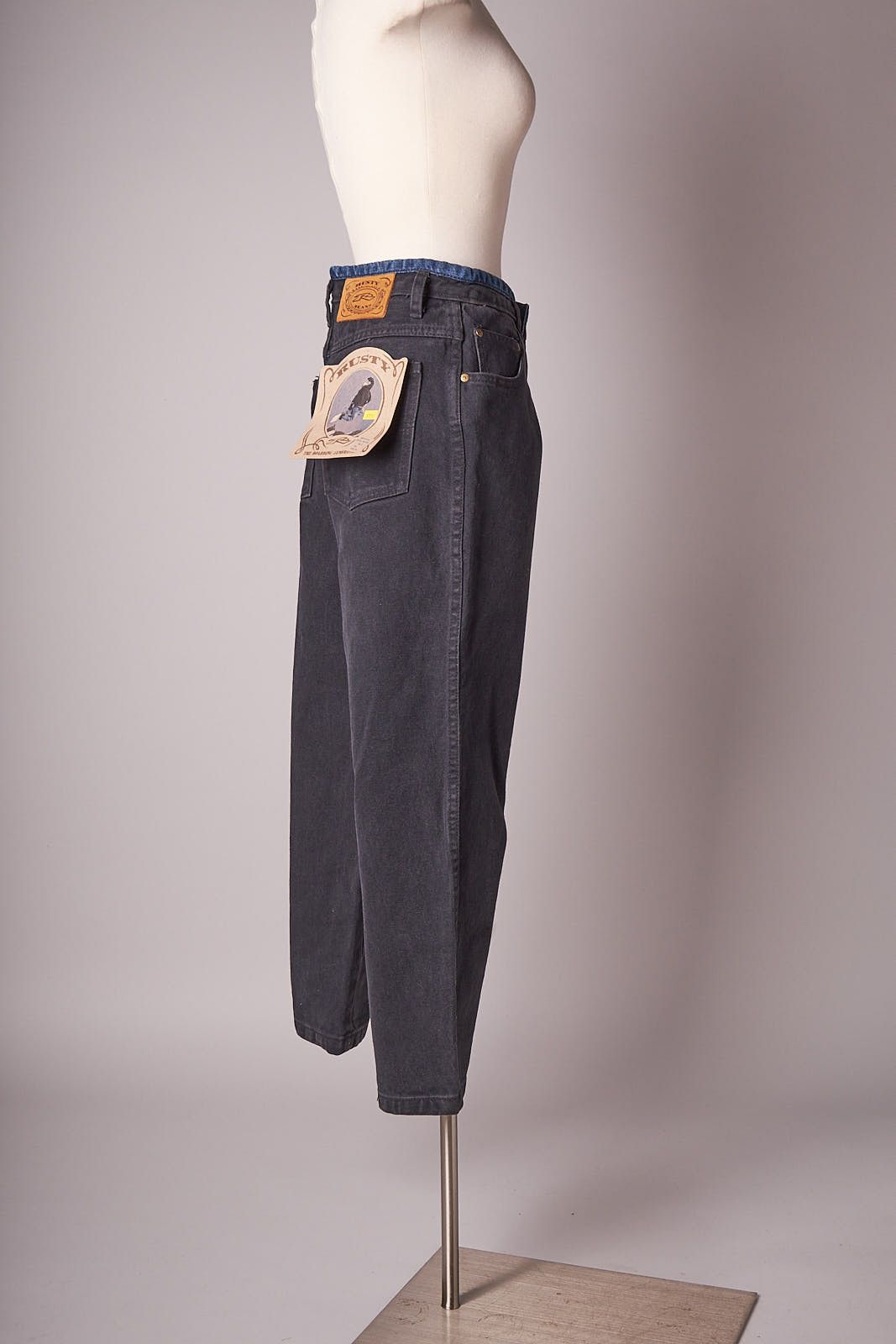 Rusty 1990s Deadstock Rusty Black Jeans With Blue Trim Size US 26 / EU 42 - 4 Thumbnail