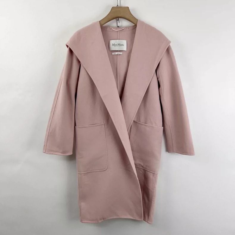 Max Mara Max Mara Pink wool hooded coat Size S / US 4 / IT 40 - 1 Thumbnail