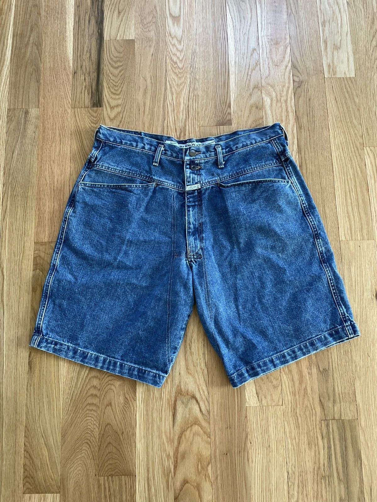 Marithe Francois Girbaud 90s Y2K Baggy Cargo outlet Blue Denim Shorts Size 38