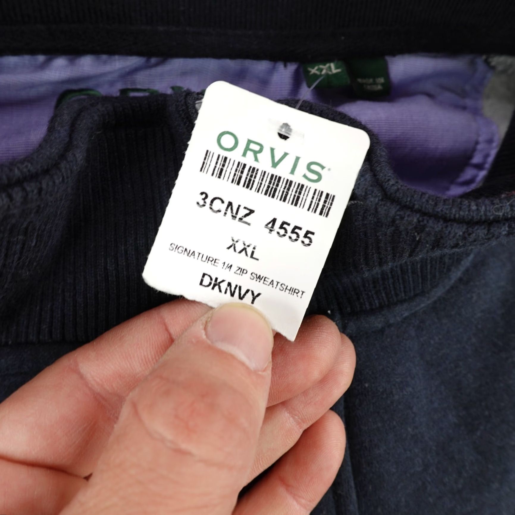 Orvis Orvis Sweater Mens 2XL Blue 1/4 Zip Mock Neck Pullover Outdoor Long Sleeve Pocket Zipper Button Knit Size US XXL / EU 58 / 5 - 5 Thumbnail