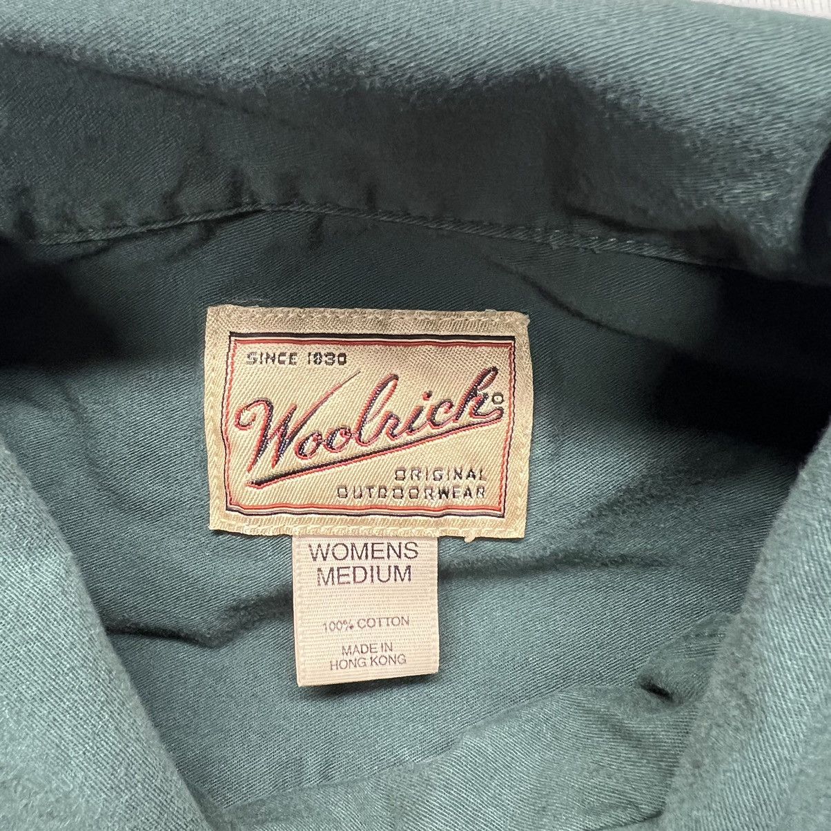 Vintage × Woolrich Woolen Mills Woolrich Button Up Shirt Green Pocket Solid Fern Classic Size M / US 6-8 / IT 42-44 - 6 Thumbnail