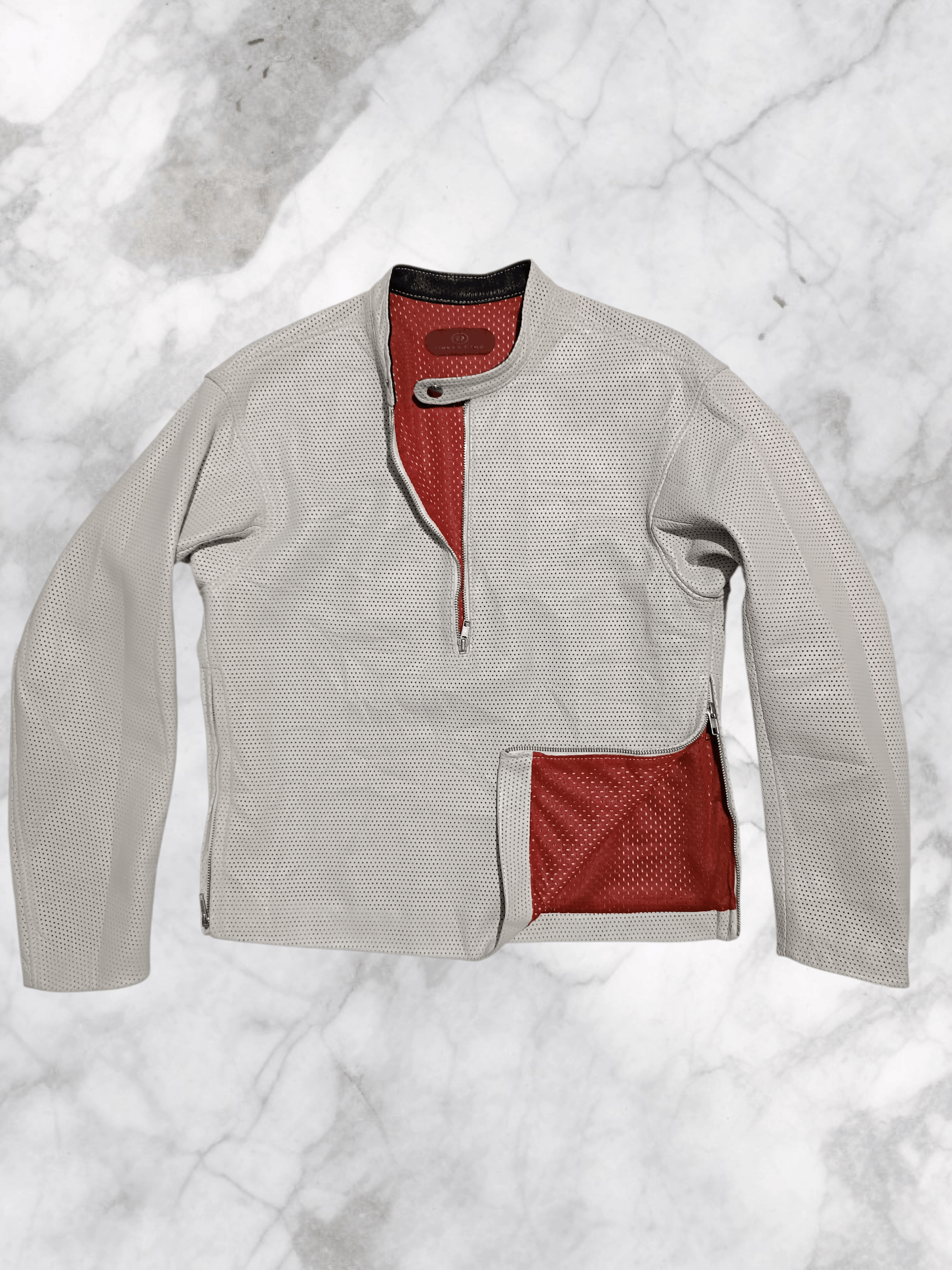 Japanese Brand Dover Club Mesh Riding Leather Half Zip Jacket Size US M / EU 48-50 / 2 - 6 Thumbnail