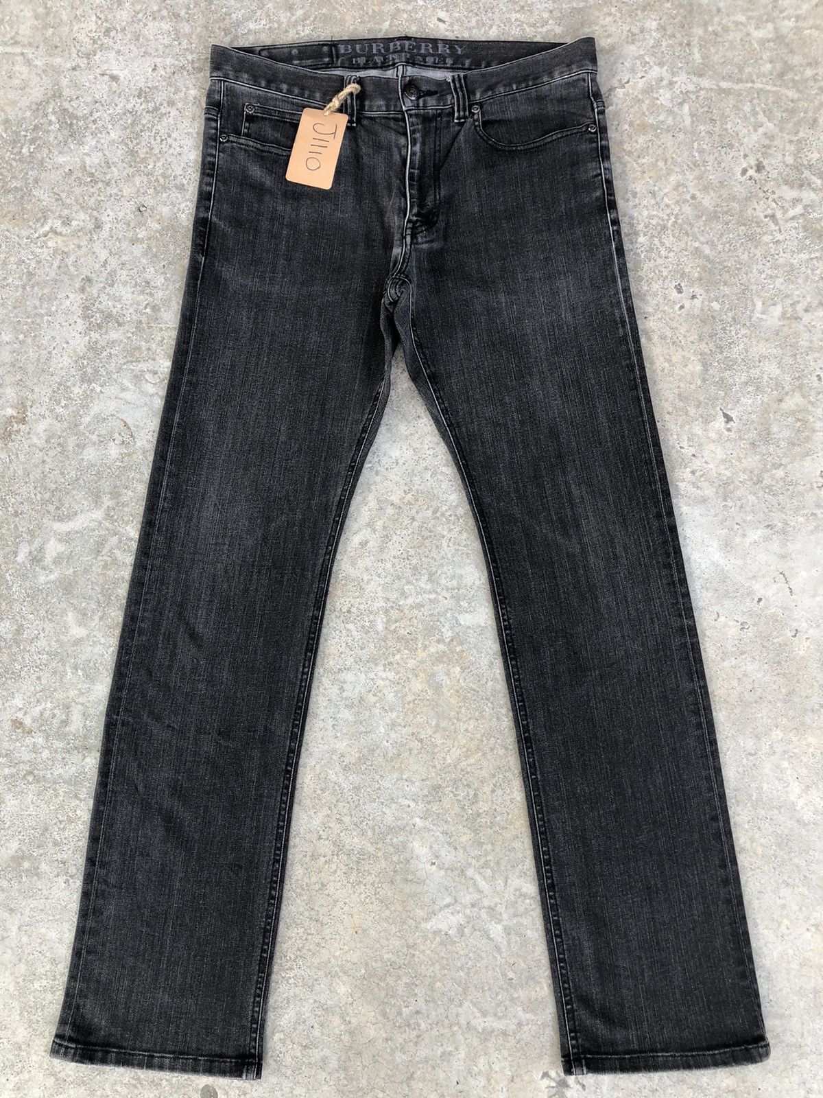 Black Label Burberry Slim Fit Distressed Jeans Size US 33 - 1 Thumbnail