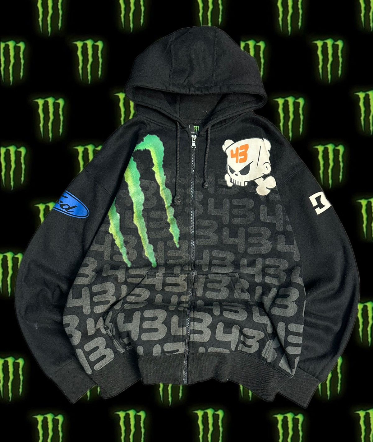 Monsterパーカー DC DC X MONSTER ENERGY RACING SK8 STREETWEAR ZIP HOODIE | Grailed