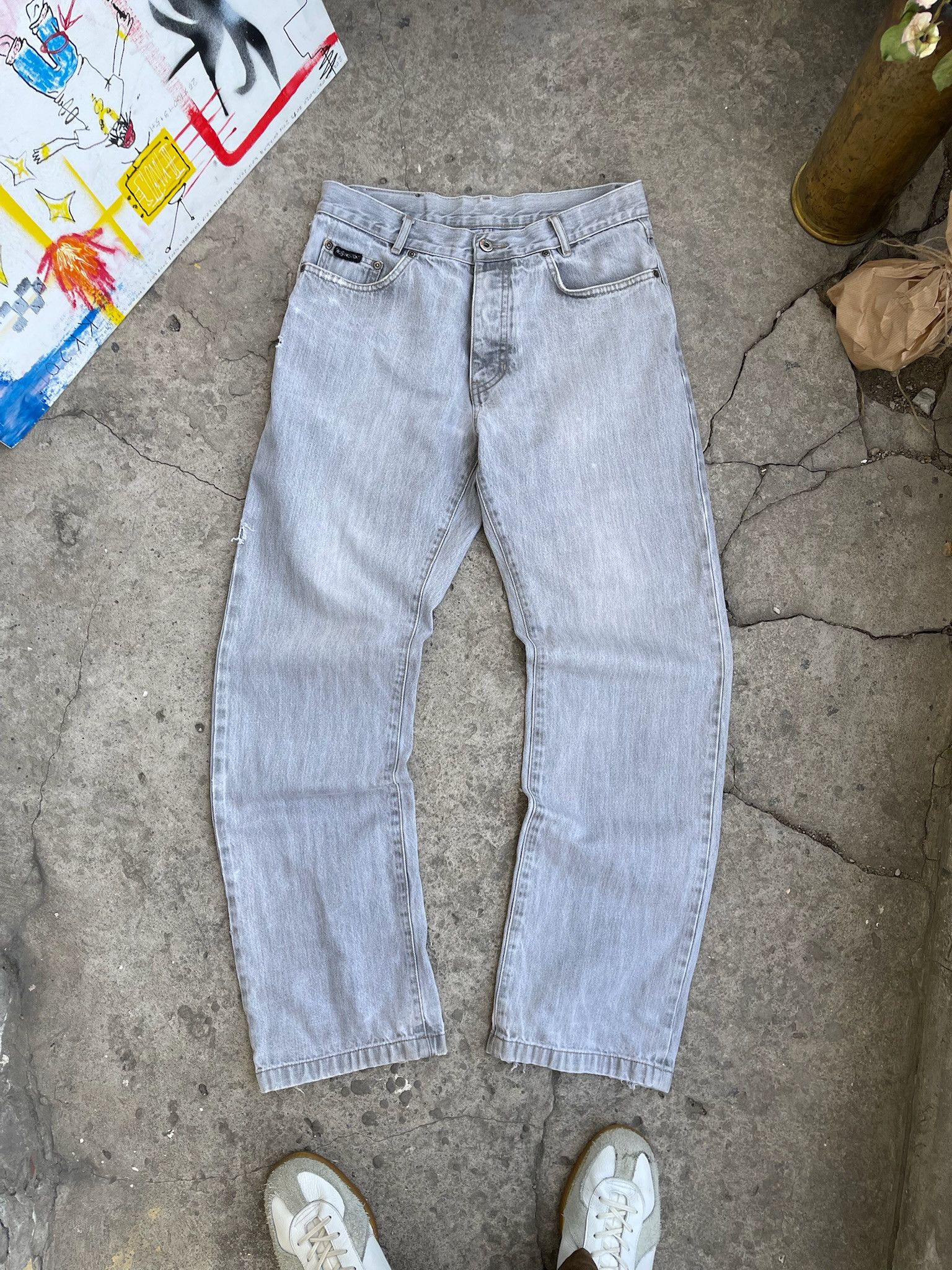 Vintage YSL Jeans Black logo Denim Pants Size US 30 / EU 46 - 3 Thumbnail
