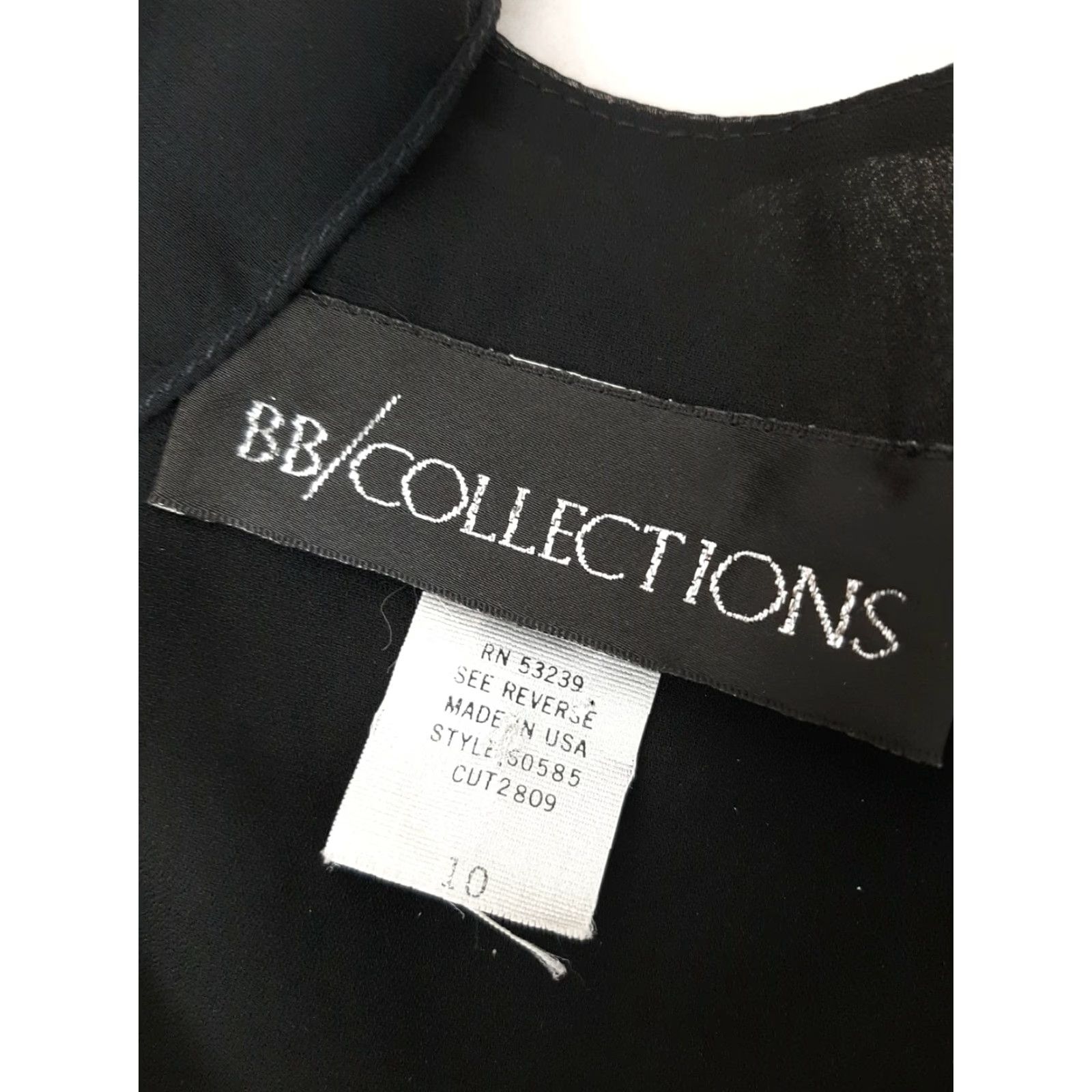 Vintage VINTAGE BB Collections Dress Women Knee Length 10 Black Floral Ruched Short Sleeve Sheath Cocktail Black Multi Women 90s Size L / US 10 / IT 46 - 2 Thumbnail