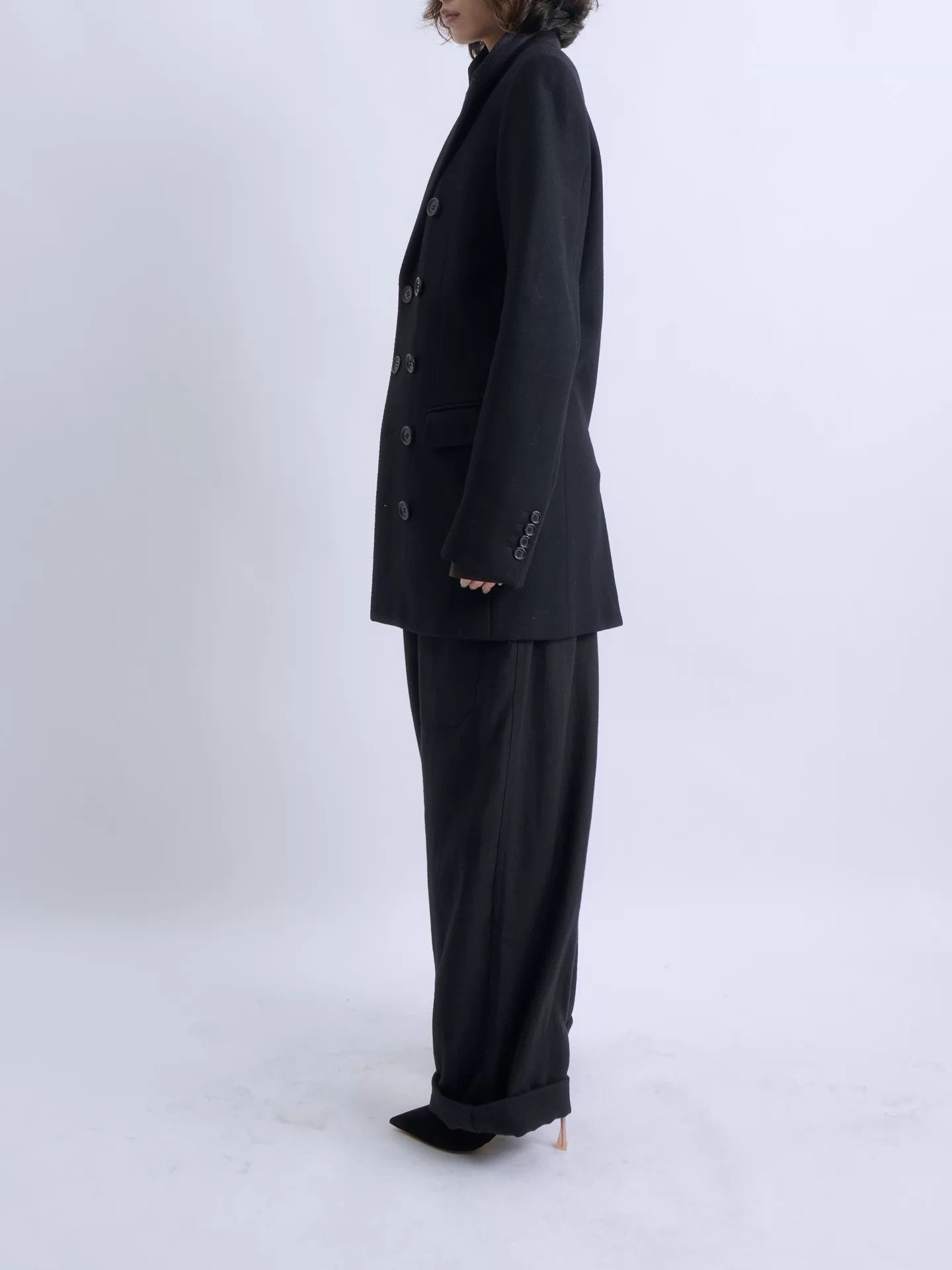 Dior DIOR HOMME 2006AW Double-Breasted Black Long Suit Size 46R - 5 Thumbnail