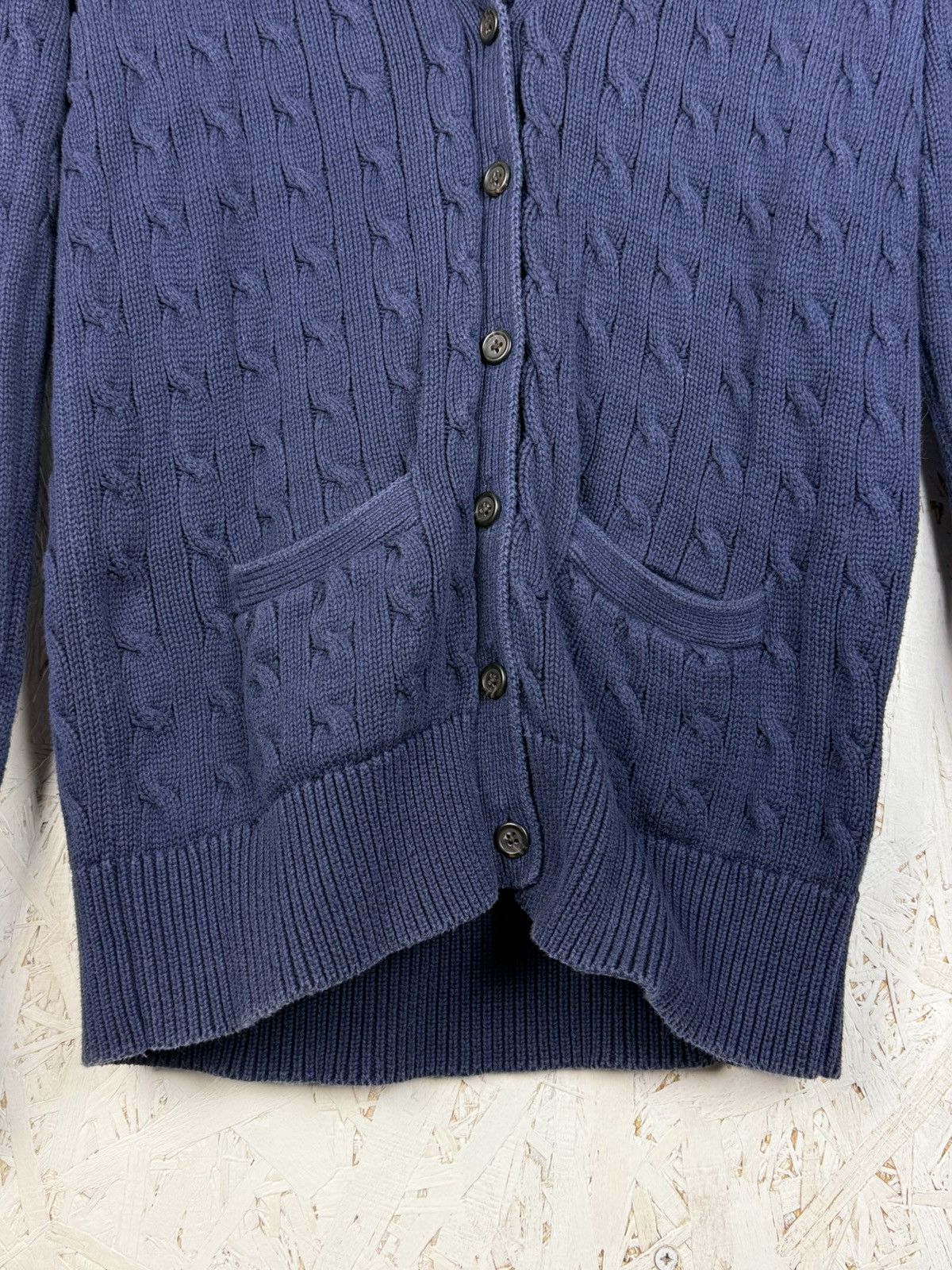 Polo Ralph Lauren Polo Ralph Lauren Cotton Cable Knit Cardigan Sweater Blue M Size US M / EU 48-50 / 2 - 4 Thumbnail