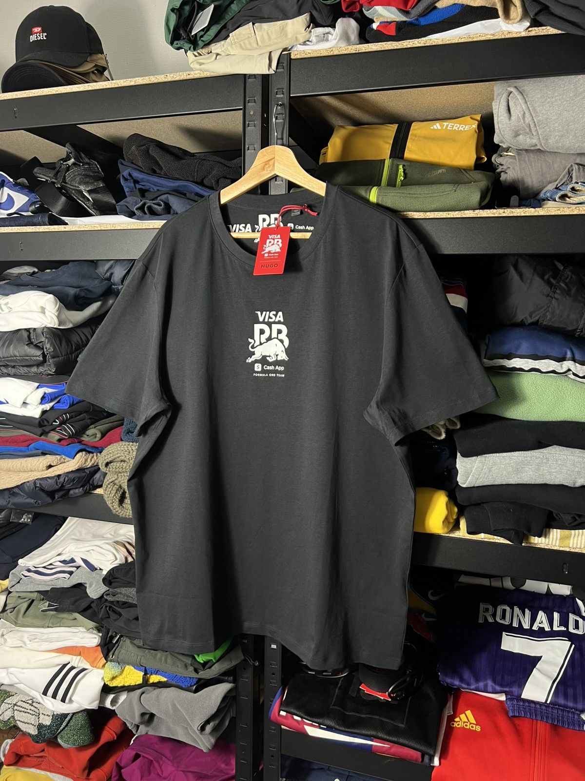 Hugo HUGO Red Bull Racing F1 T-Shirt Visa Cash App Black Y2K Size US XXL / EU 58 / 5 - 3 Thumbnail