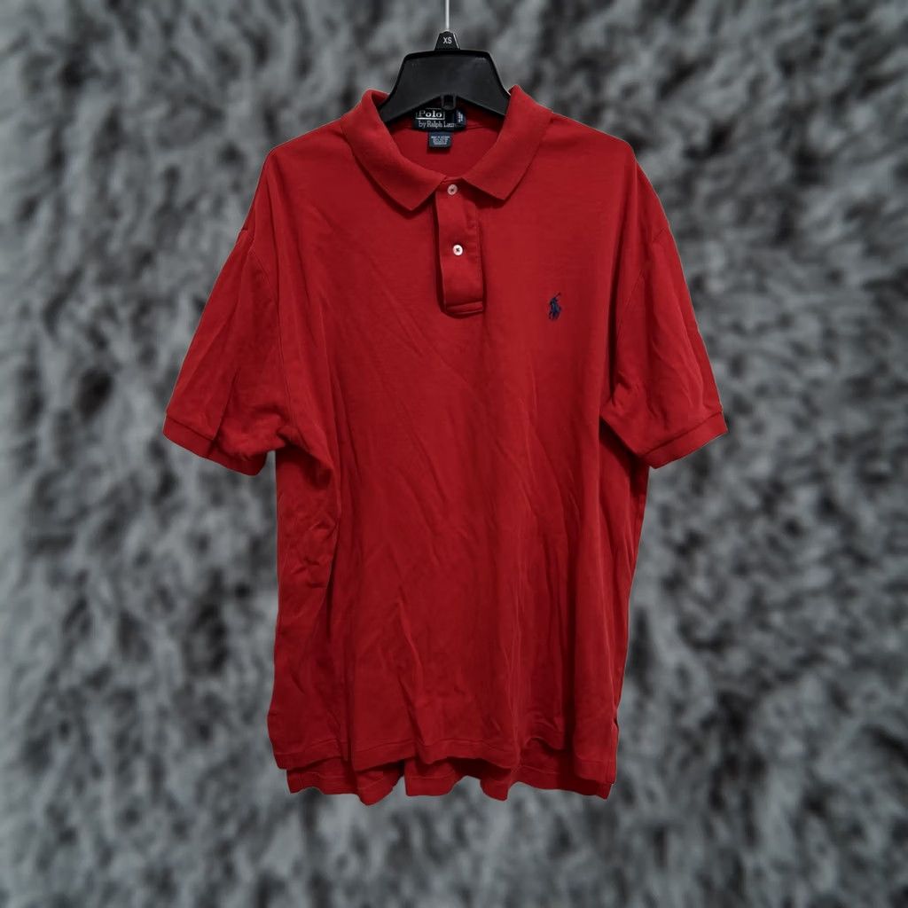 Polo Ralph Lauren VINTAGE Polo Ralph Lauren Shirt Mens Sz Medium Red Short Sleeve Blue Pony Shirt Size US M / EU 48-50 / 2 - 1 Thumbnail