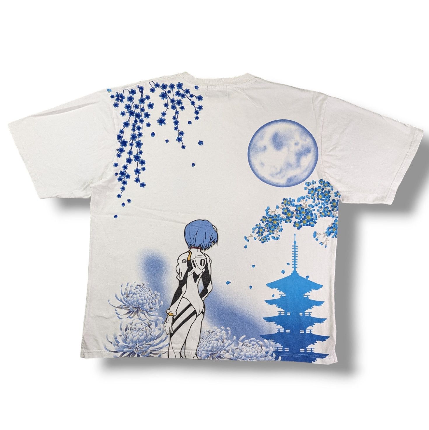 image of Anima x Vintage Nerv Neon Genesis Evangelion Rei Ayanami Size in White, Men's