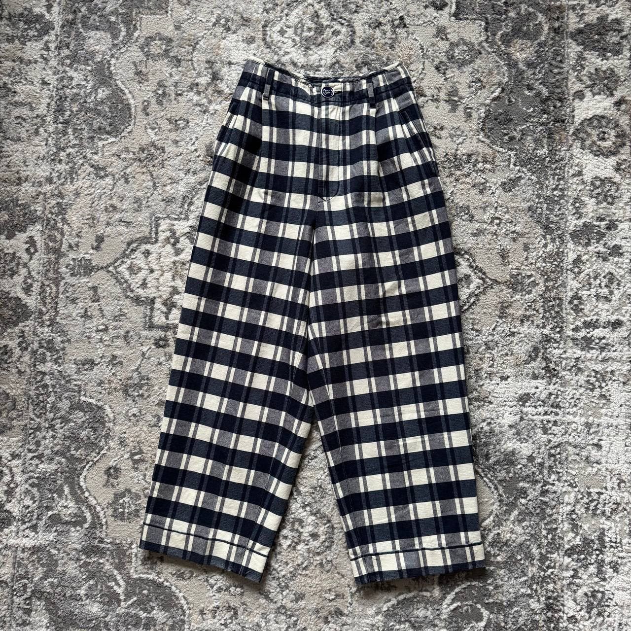 Jacob Cohen Jacob Cohen Rare Wide Plain Checkered Pants Size 26" / US 2 / IT 38 - 1 Thumbnail