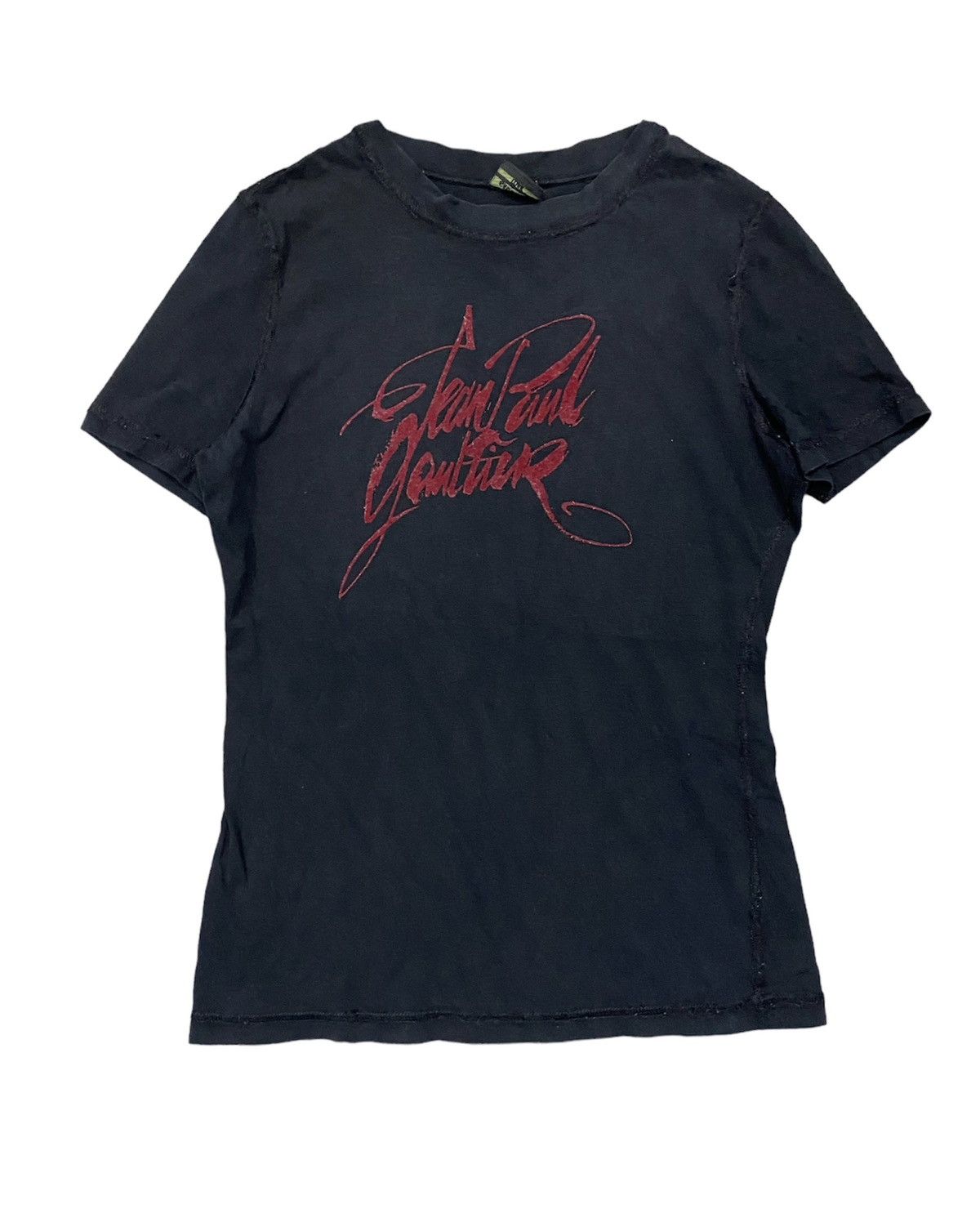 Jean Paul Gaultier 1990s JPG velvet logo tee Size S / US 4 / IT 40 - 1 Thumbnail