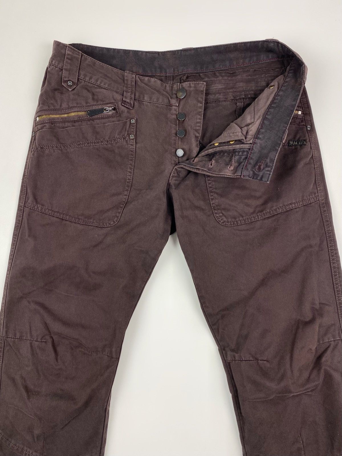 Diesel Y2K Diesel 3D Cut Dyed Brown Multipocket Pants 34X34 Size US 34 / EU 50 - 5 Thumbnail