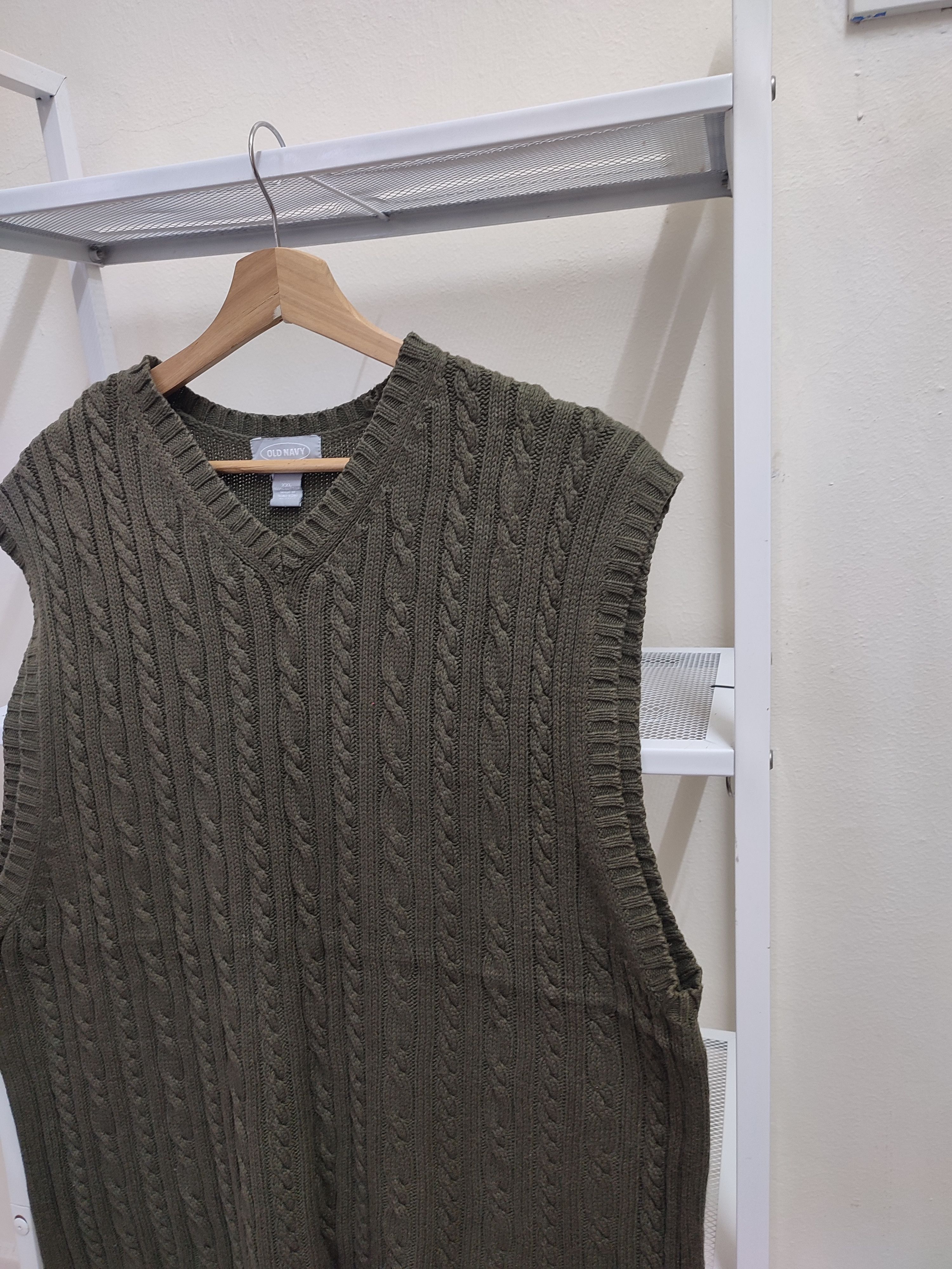Old Navy Vintage Old Navy Collection Army Green Knitted Vest Size US XL / EU 56 / 4 - 3 Thumbnail