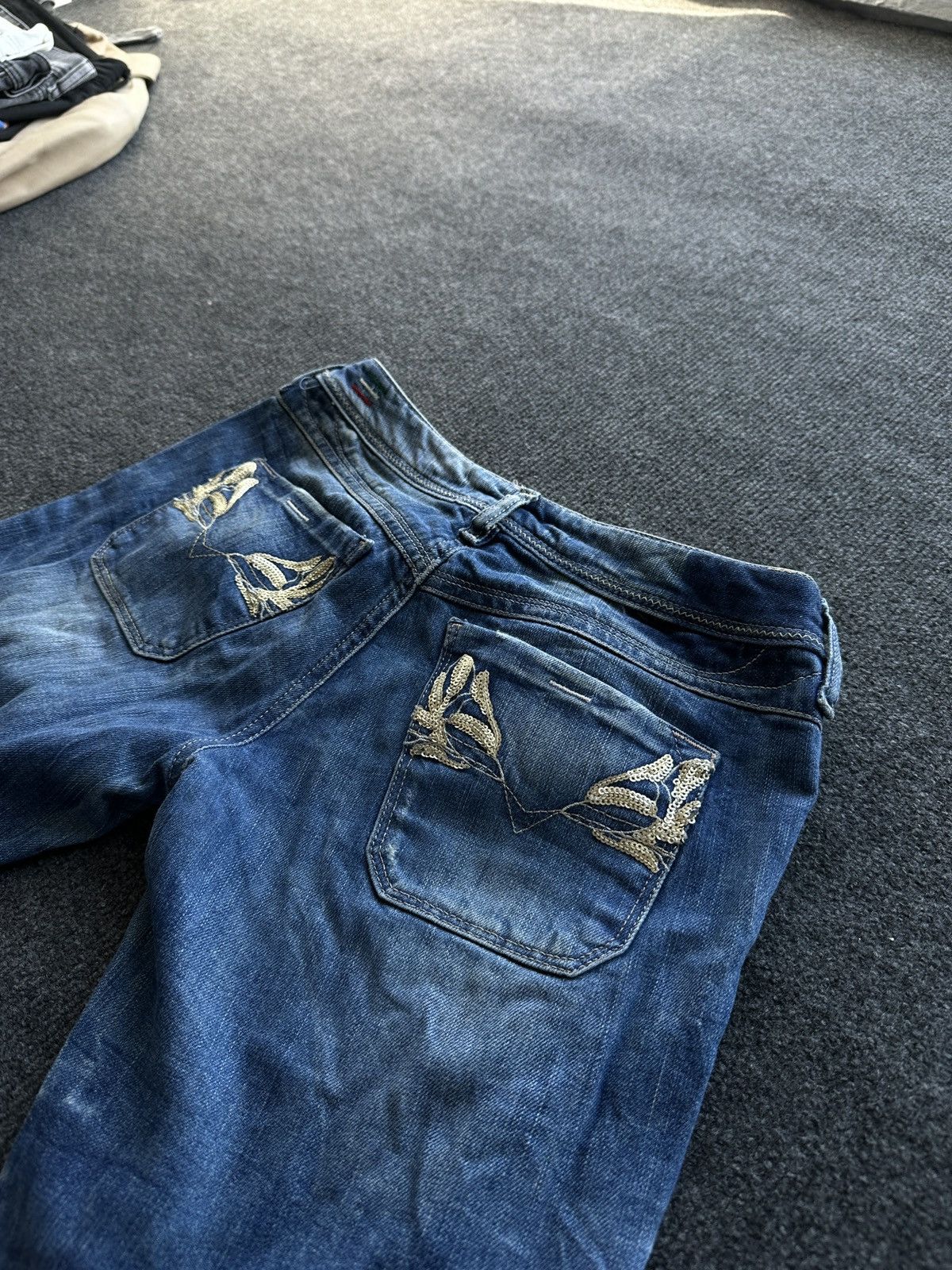 Diesel 🚨 DIESEL AVANT GARDE GOTHIC WOMEN JEANS LOGO IFSIXWASNINE Size 26" / US 2 / IT 38 - 4 Thumbnail