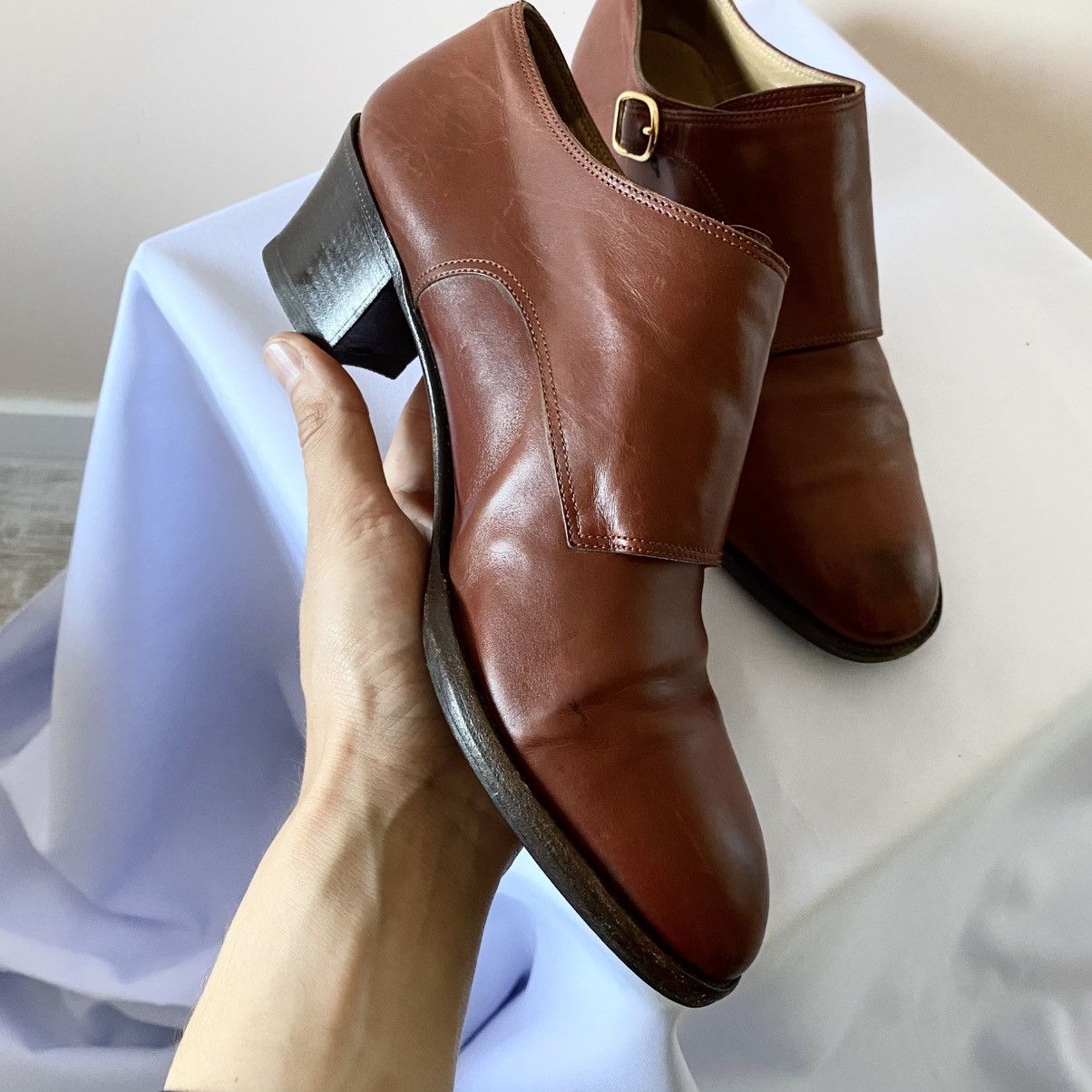 Hermes Vintage Hermes Leather Double Belt Heels Boots Archive Size US 7.5 / IT 37.5 - 9 Thumbnail