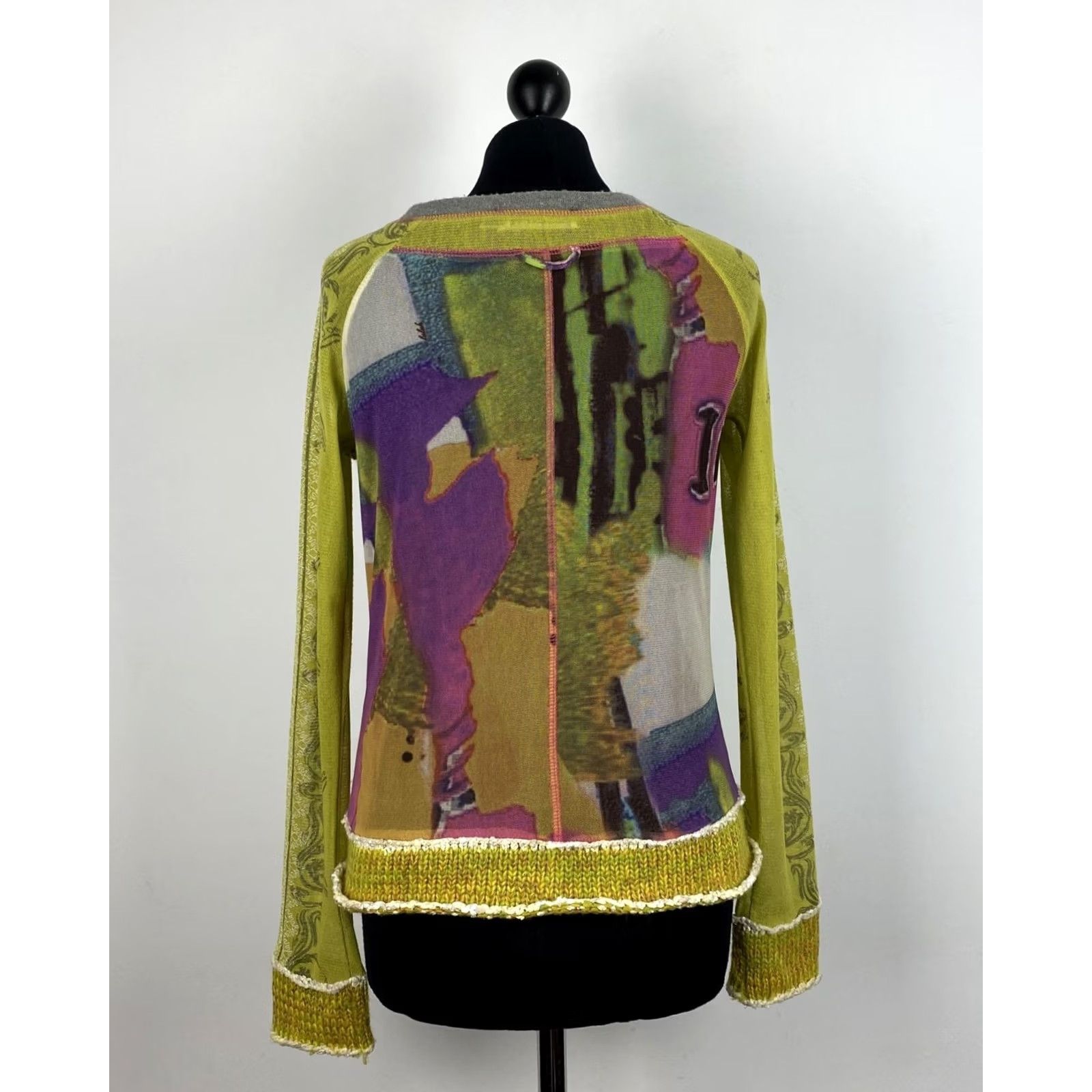 Vintage Lulu H Cardigan Jumper Womens M Multicoloured Full Zip Knit Shirt? Size M / US 6-8 / IT 42-44 - 3 Thumbnail
