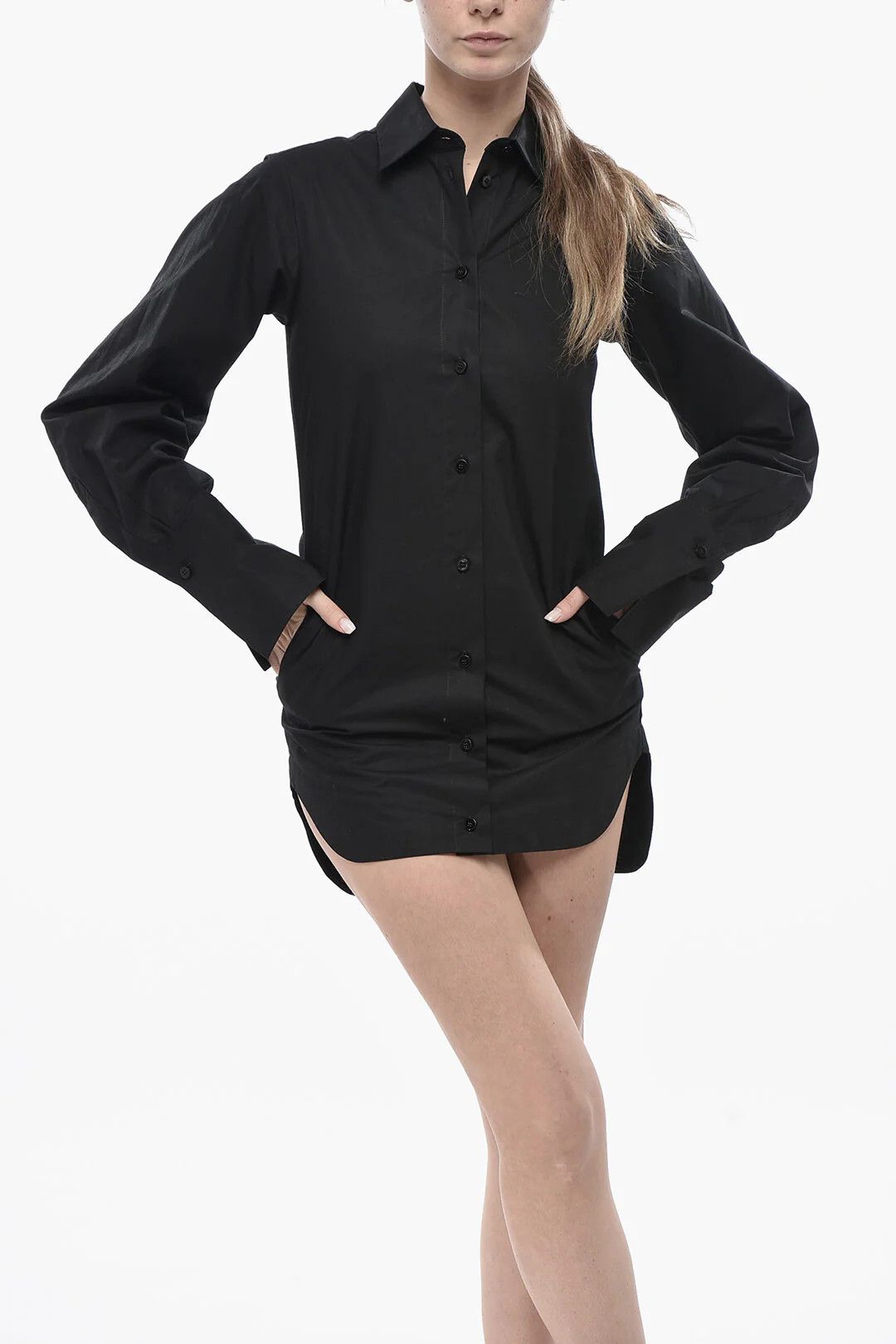The Attico og1mm0426 Poplin Shirtdress in Black Size XS / US 0-2 / IT 36-38 - 4 Thumbnail