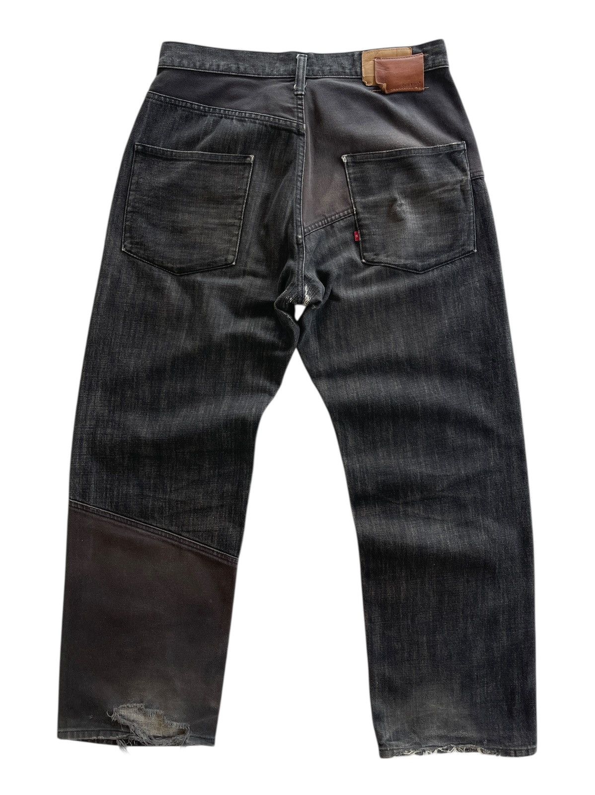 Vintage Gold Rush Patchwork Distressed Denim Size US 34 / EU 50 - 2 Thumbnail