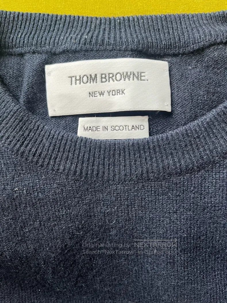 Thom Browne Thom Browne Blue four baron cashmere sweater Size US XL / EU 56 / 4 - 3 Thumbnail