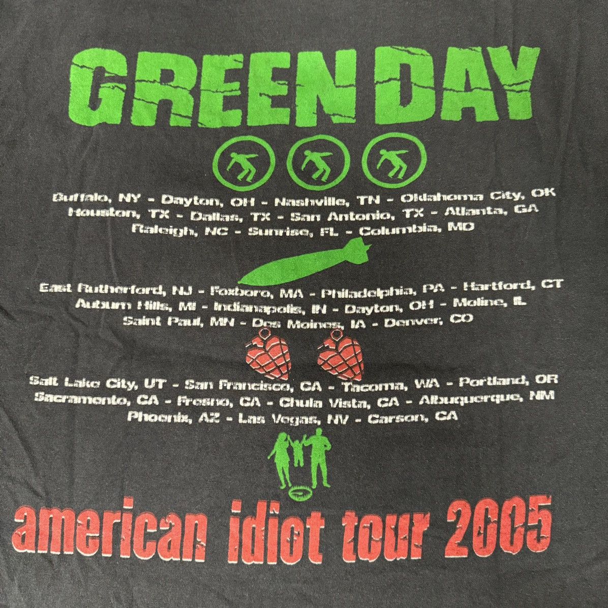 Band Tees × Vintage VINTAGE GREEN DAY 2005 TOUR TEE BLACK Size US L / EU 52-54 / 3 - 5 Thumbnail