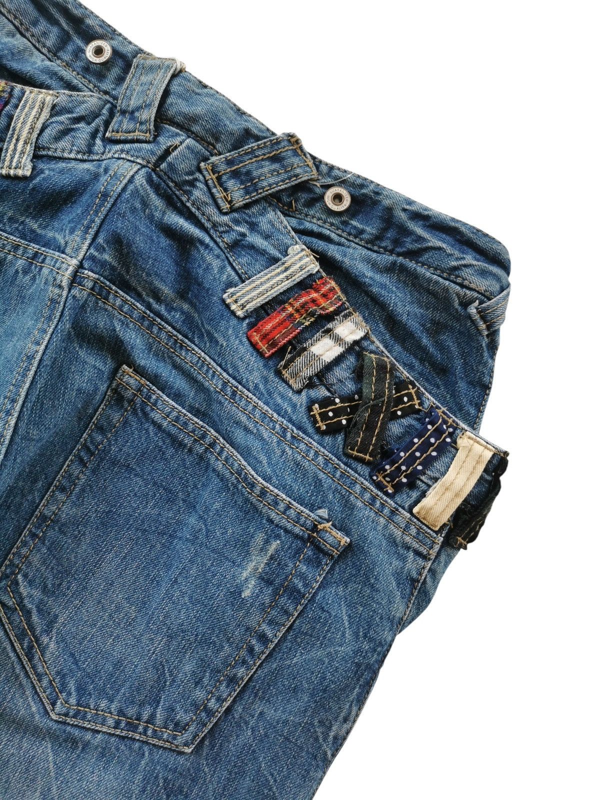 PPFM Double Waist Distressed Whiskering Denim Jeans Size US 28 / EU 44 - 4 Thumbnail