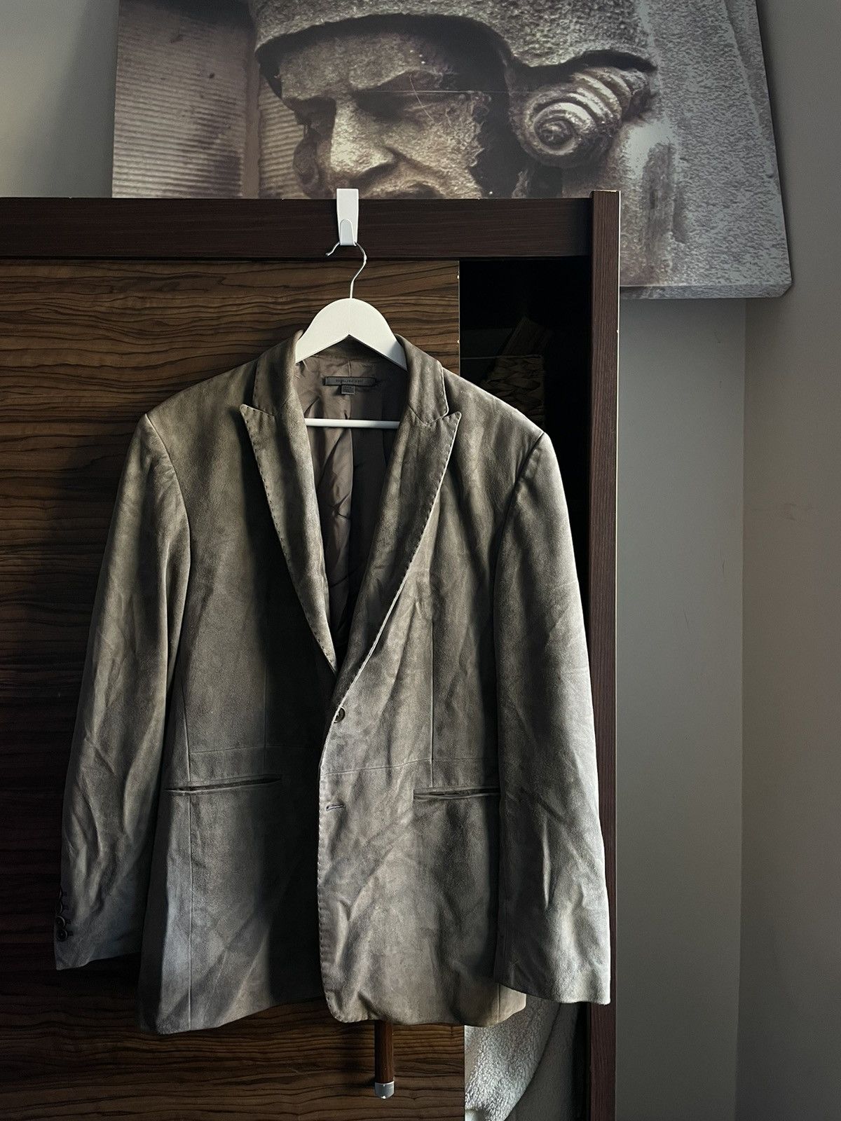 John Varvatos John Varvatos Sheepskin Suede Button-Front Jacket $1115 Size US L / EU 52-54 / 3 - 1 Thumbnail
