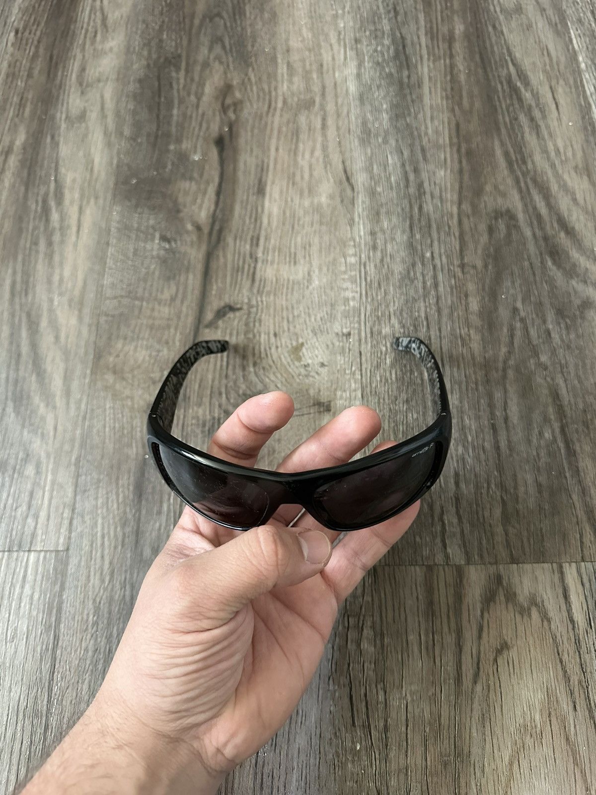 Vintage Arnette Rage AN4025 Black Sport Y2K Sunglasses