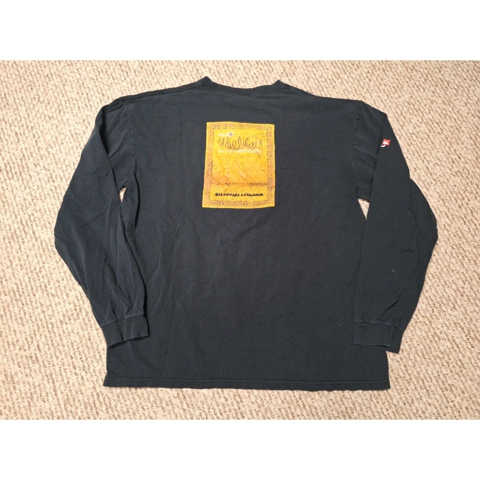 Quiksilver VINTAGE Quiksilver Eddie Aikau Long Sleeve T Shirt XL Black Mens T-Shirt Graphic Print Memor y of Eddie Aikau Beach Surf Waimea 90s Size US XL / EU 56 / 4 - 5 Thumbnail